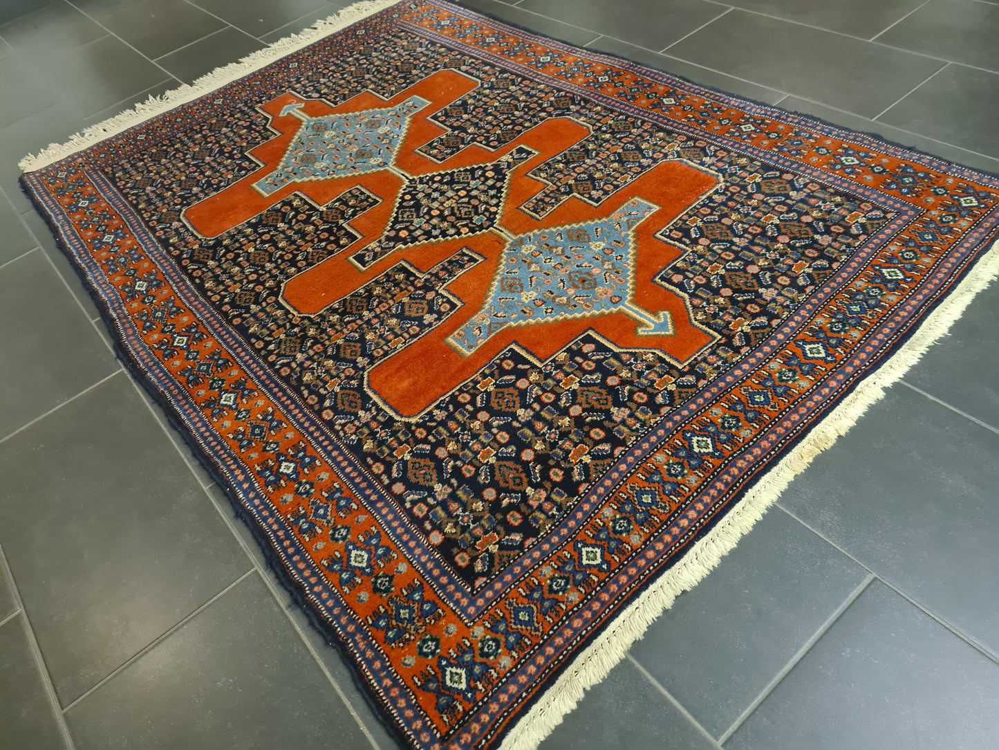Perserteppich Orientteppich Handgeknüpfter Teppich Bidjar 209x143cm