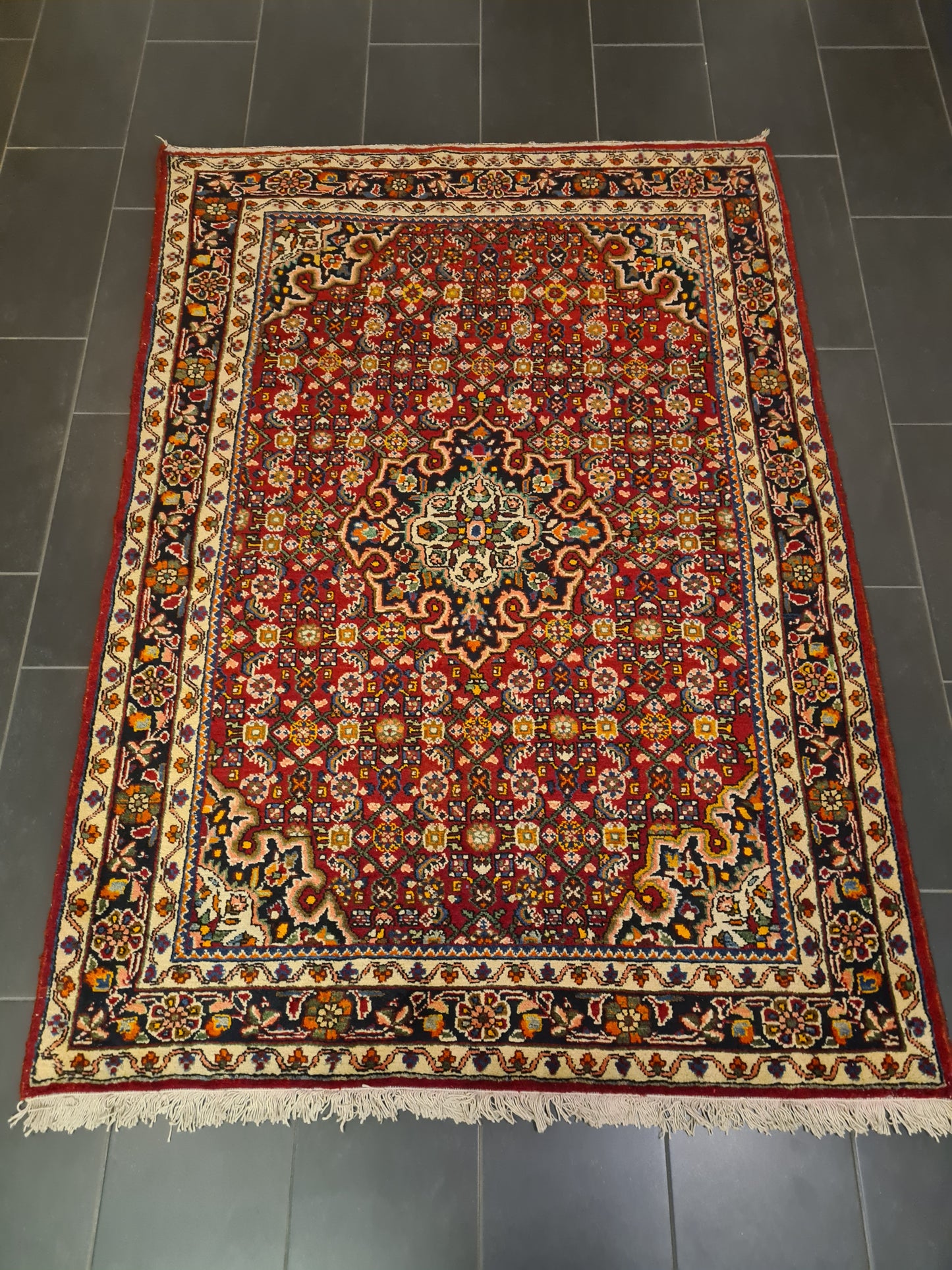 Perserteppich Orientteppich Handgeknüpfter Teppich Bidjar 220x154cm