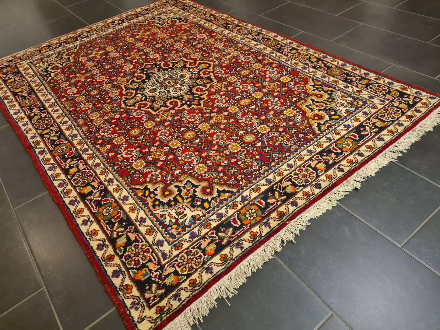 Perserteppich Orientteppich Handgeknüpfter Teppich Bidjar 220x154cm