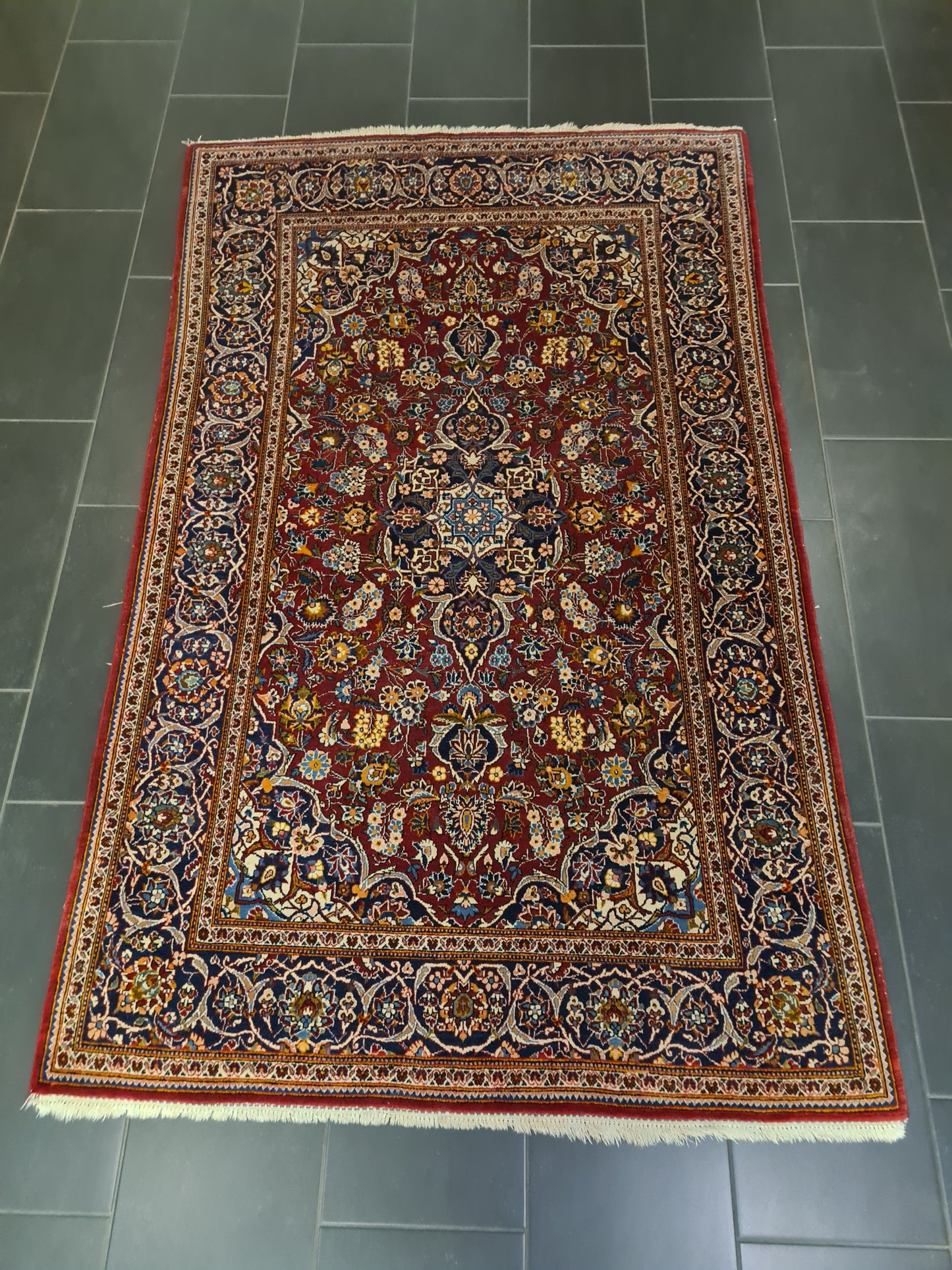 Perserteppich Orientteppich Handgeknüpfer Teppich Keshan 213x131cm
