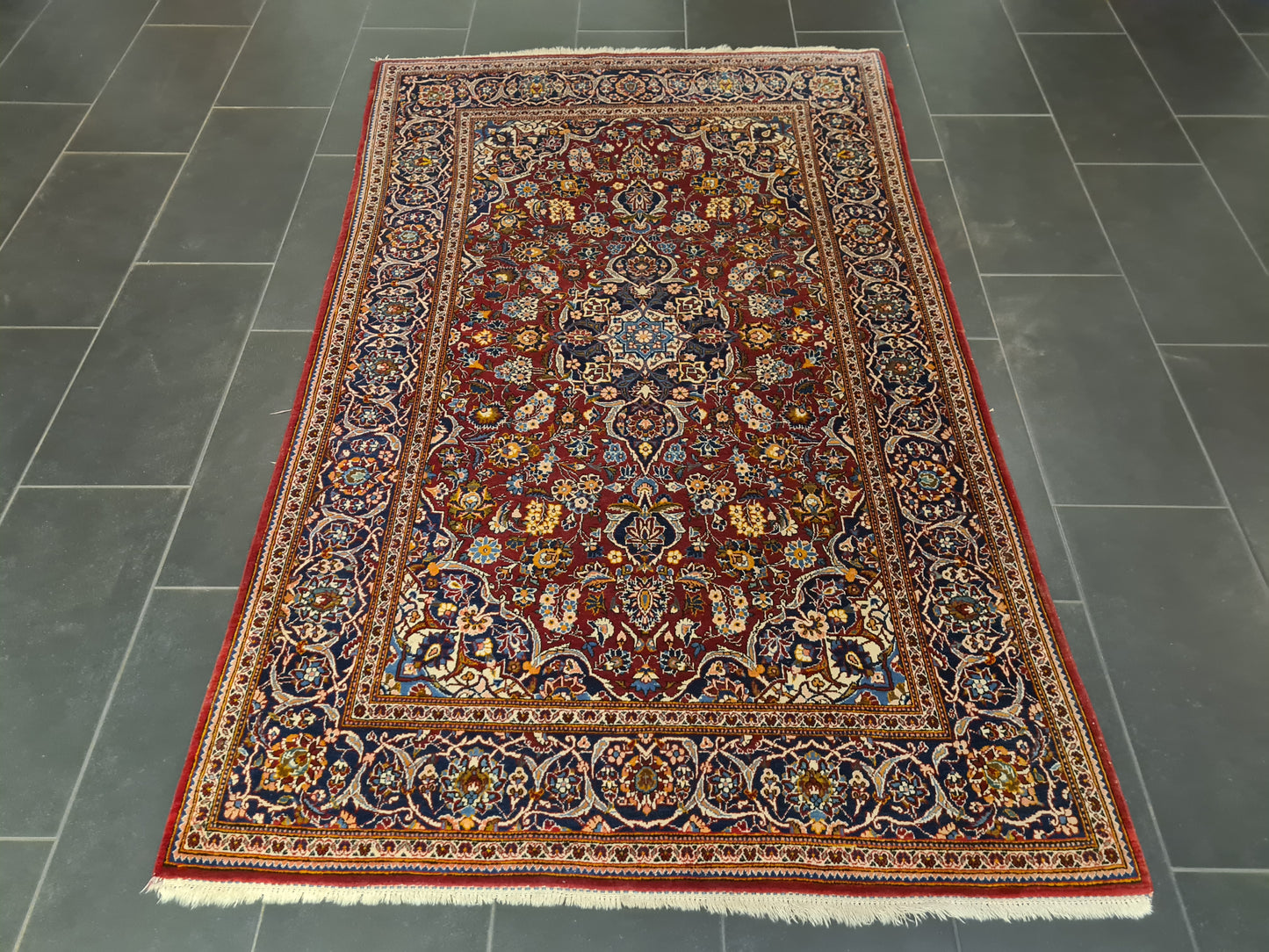 Perserteppich Orientteppich Handgeknüpfer Teppich Keshan 213x131cm