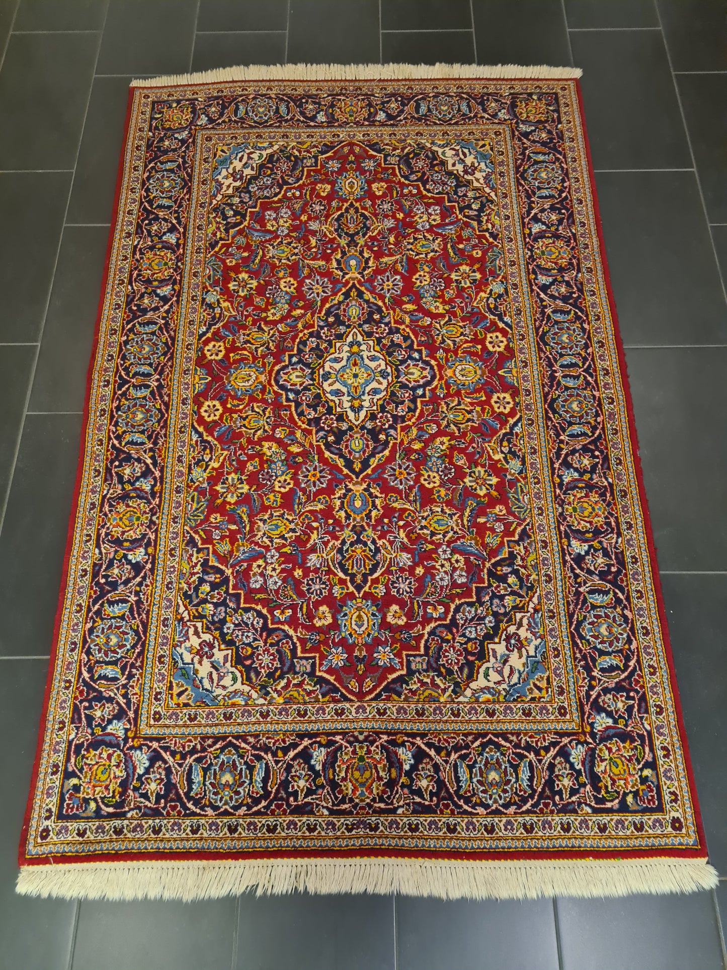 Perserteppich Orientteppich Handgeknüpfer Teppich Keshan 217x135cm