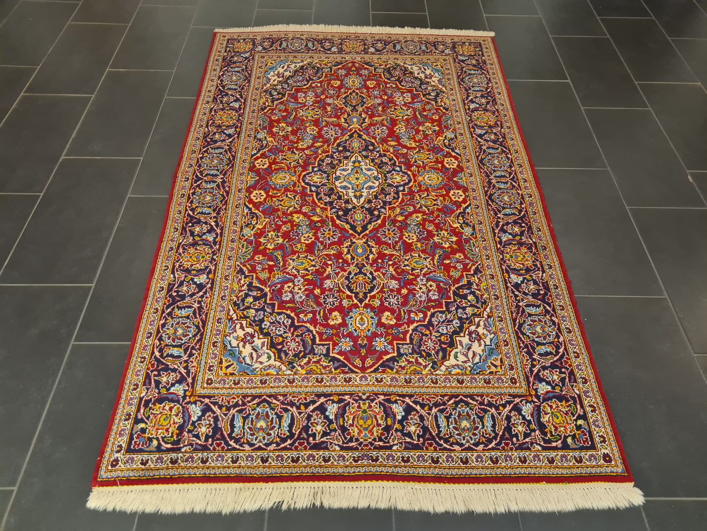 Perserteppich Orientteppich Handgeknüpfer Teppich Keshan 217x135cm