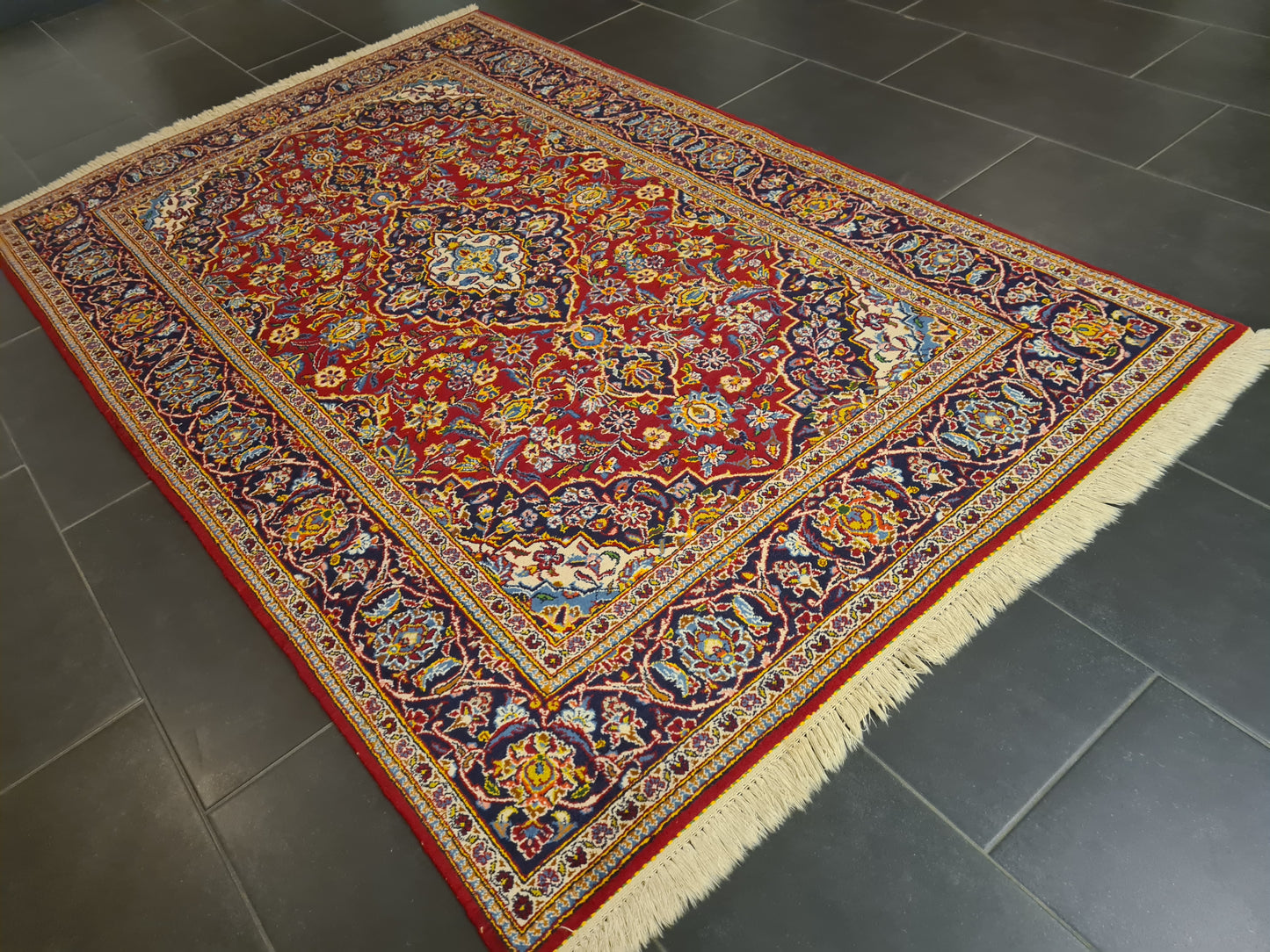 Perserteppich Orientteppich Handgeknüpfer Teppich Keshan 217x135cm