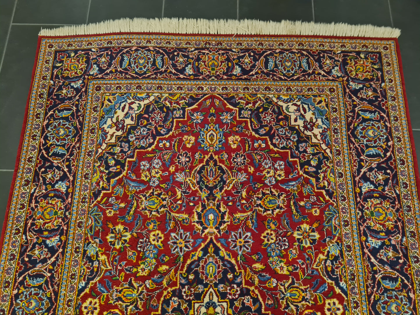 Perserteppich Orientteppich Handgeknüpfer Teppich Keshan 217x135cm