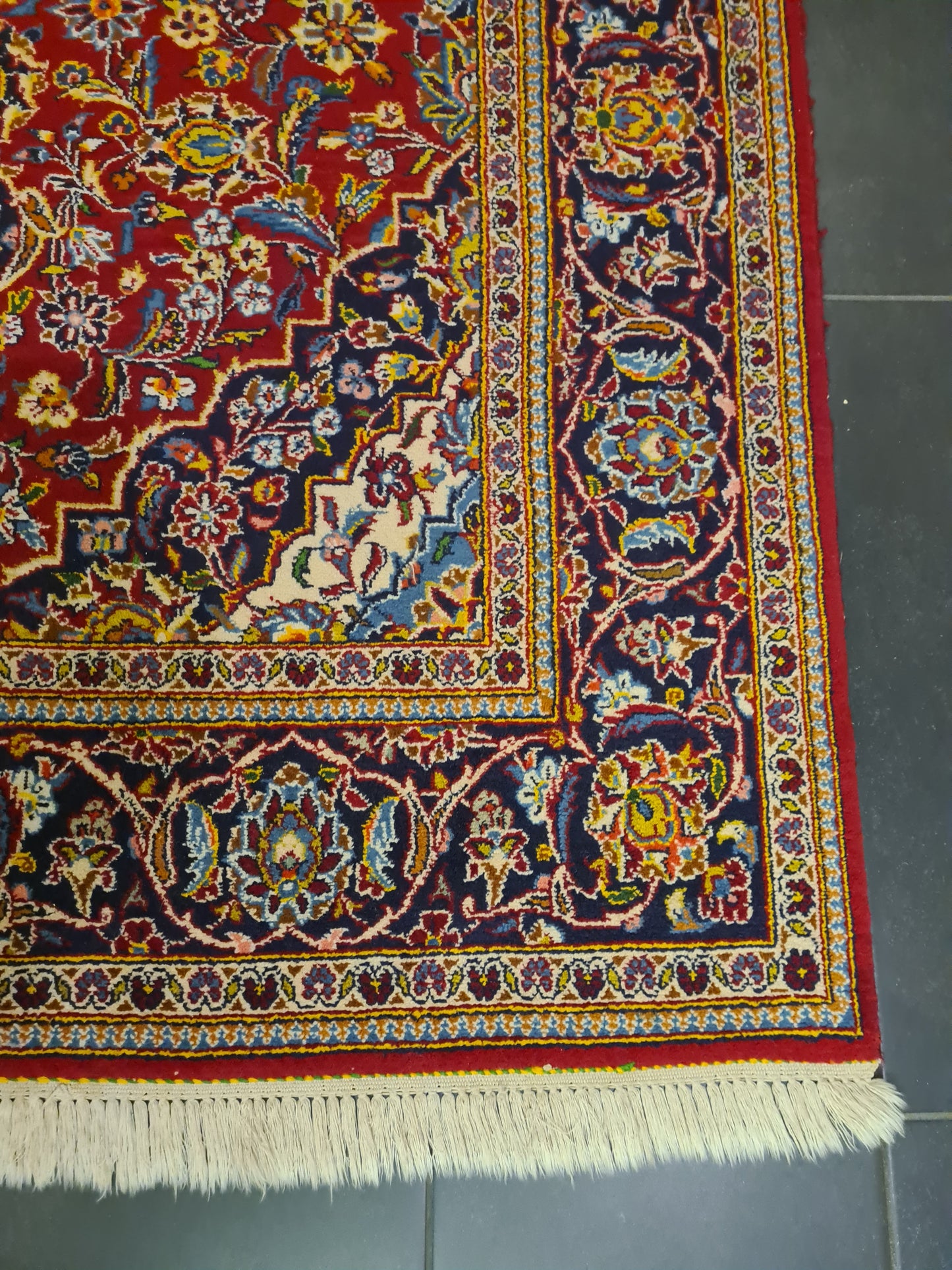 Perserteppich Orientteppich Handgeknüpfer Teppich Keshan 217x135cm