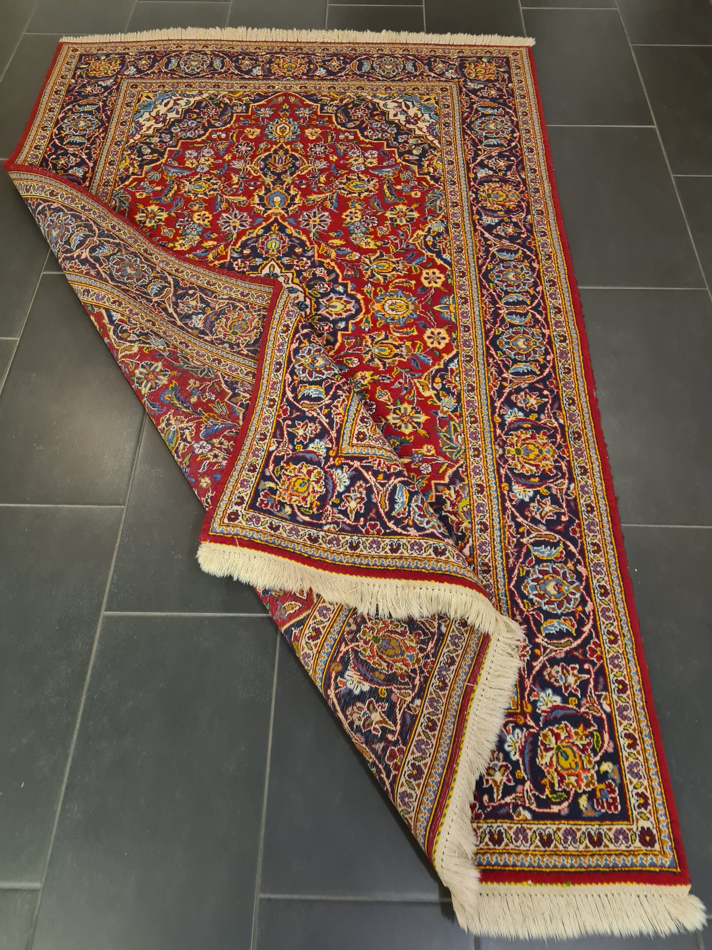 Perserteppich Orientteppich Handgeknüpfer Teppich Keshan 217x135cm