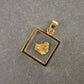 Goldener Anhänger mit Naturgold-Nugget – Elegantes Unikat im Rahmen