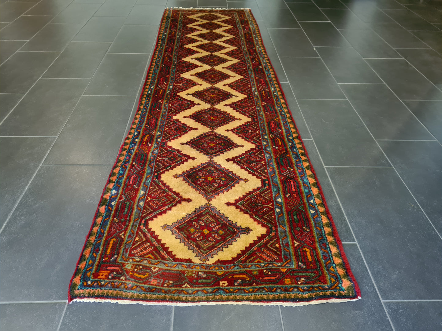 Perserteppich Orientteppich Handgeknüpfter Teppich Malaya 292x81cm