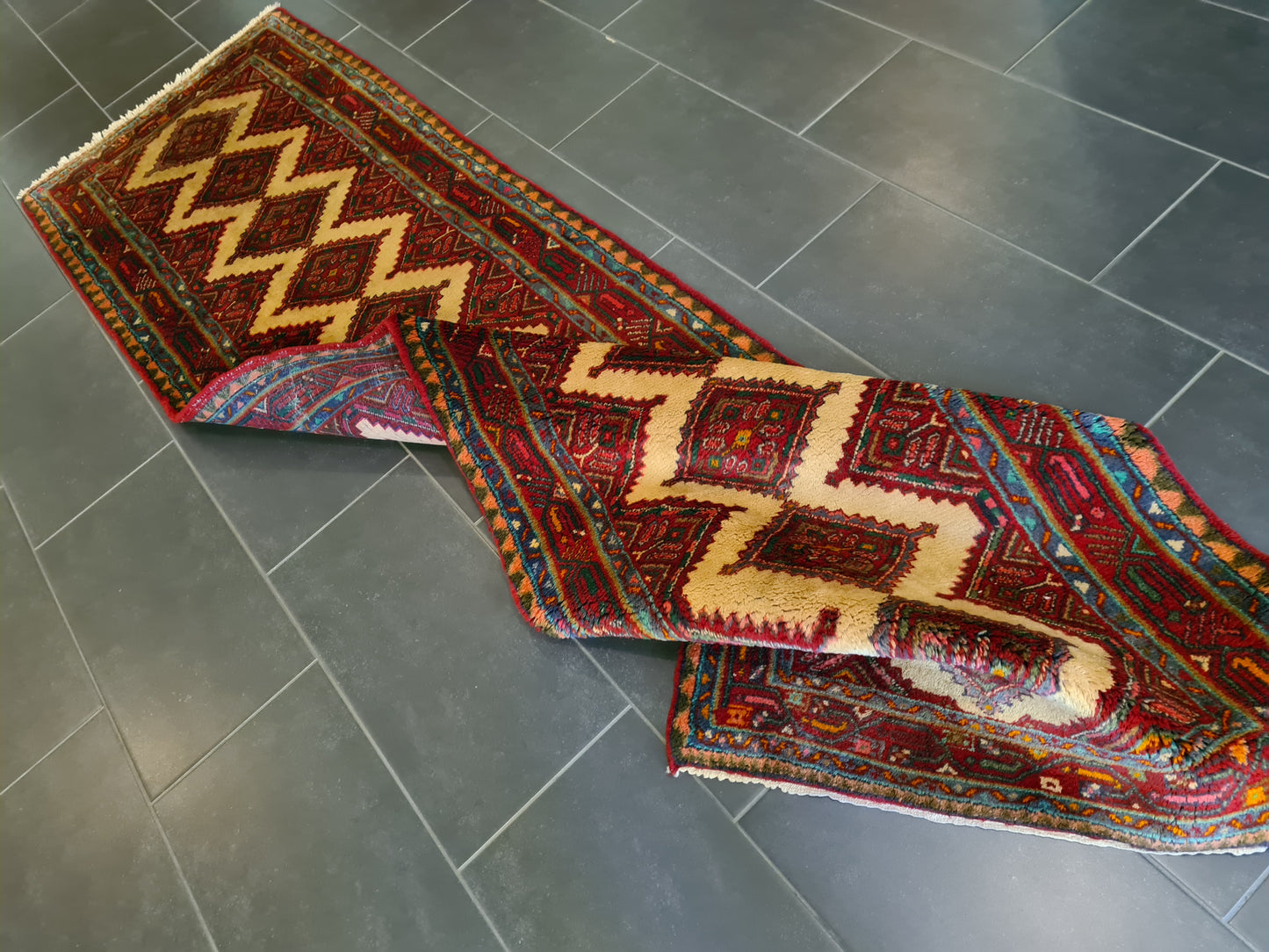 Perserteppich Orientteppich Handgeknüpfter Teppich Malaya 292x81cm