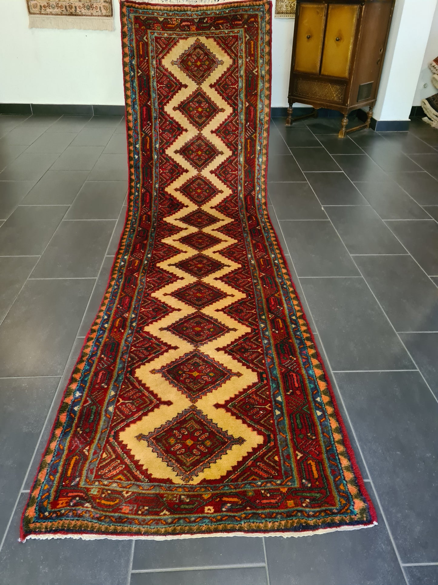 Perserteppich Orientteppich Handgeknüpfter Teppich Malaya 292x81cm