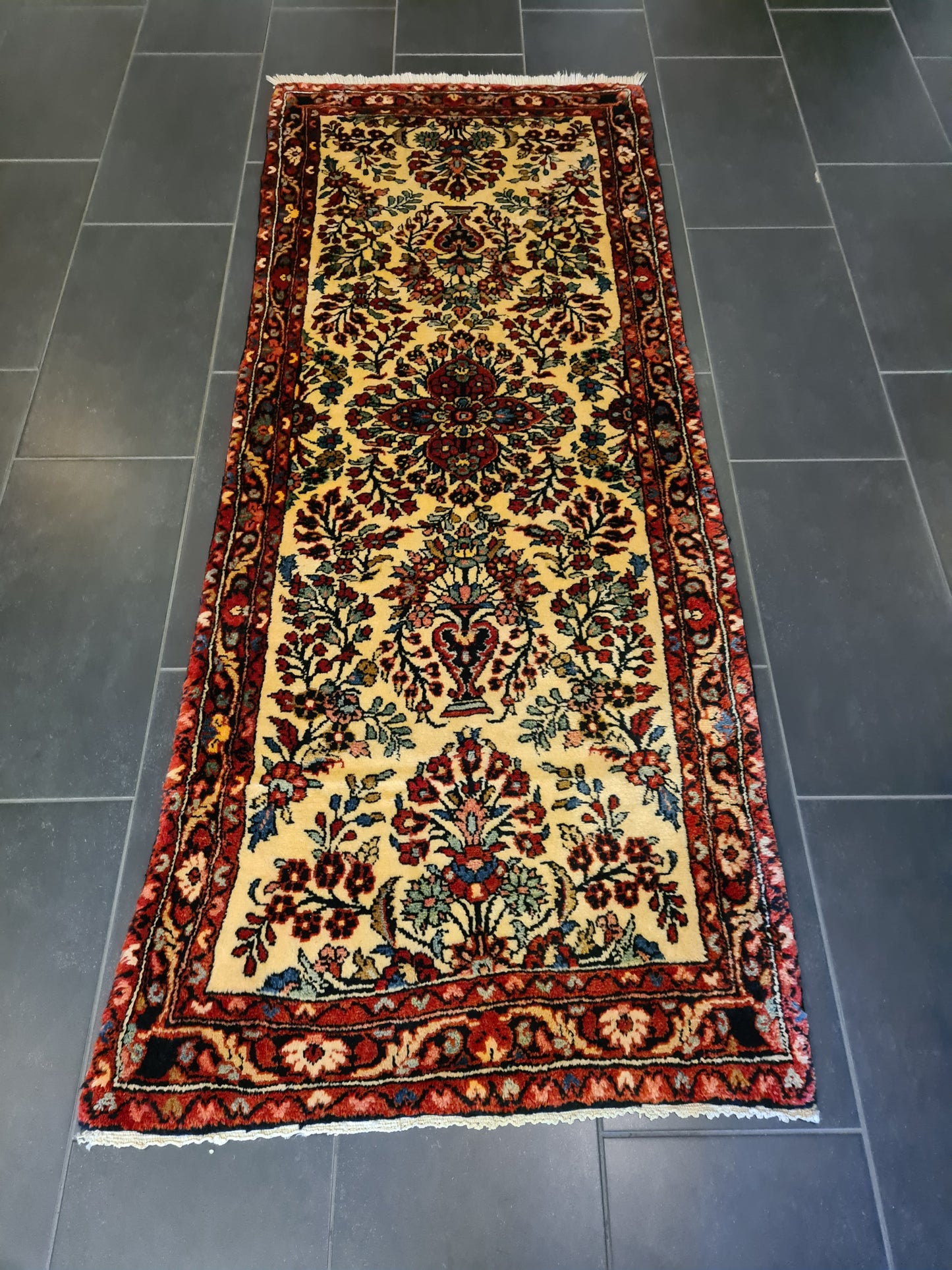 Perserteppich Orientteppich Handgeknüpfter Teppich Sarough 208x83cm