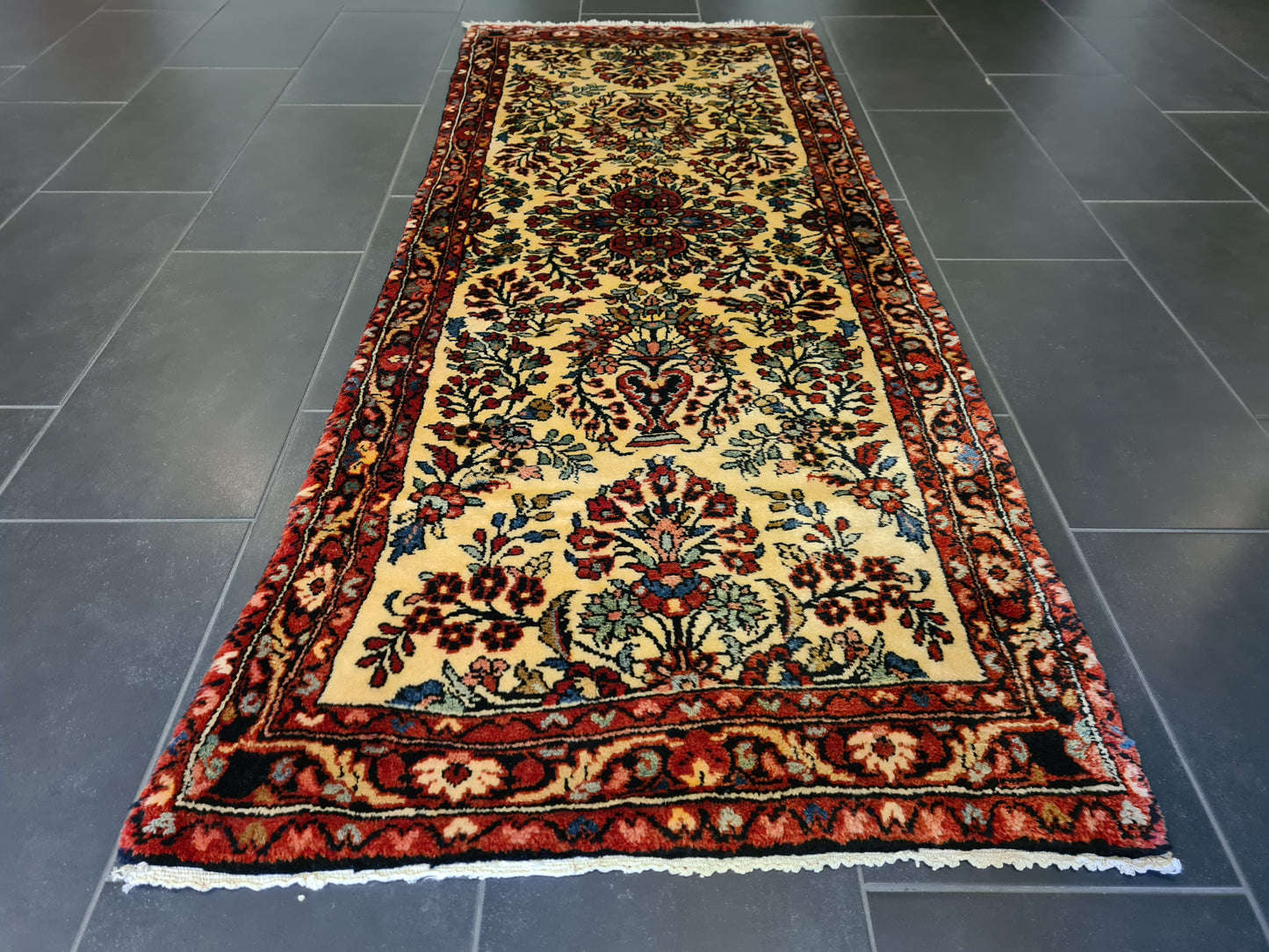 Perserteppich Orientteppich Handgeknüpfter Teppich Sarough 208x83cm