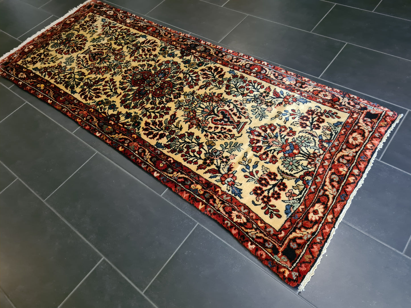 Perserteppich Orientteppich Handgeknüpfter Teppich Sarough 208x83cm