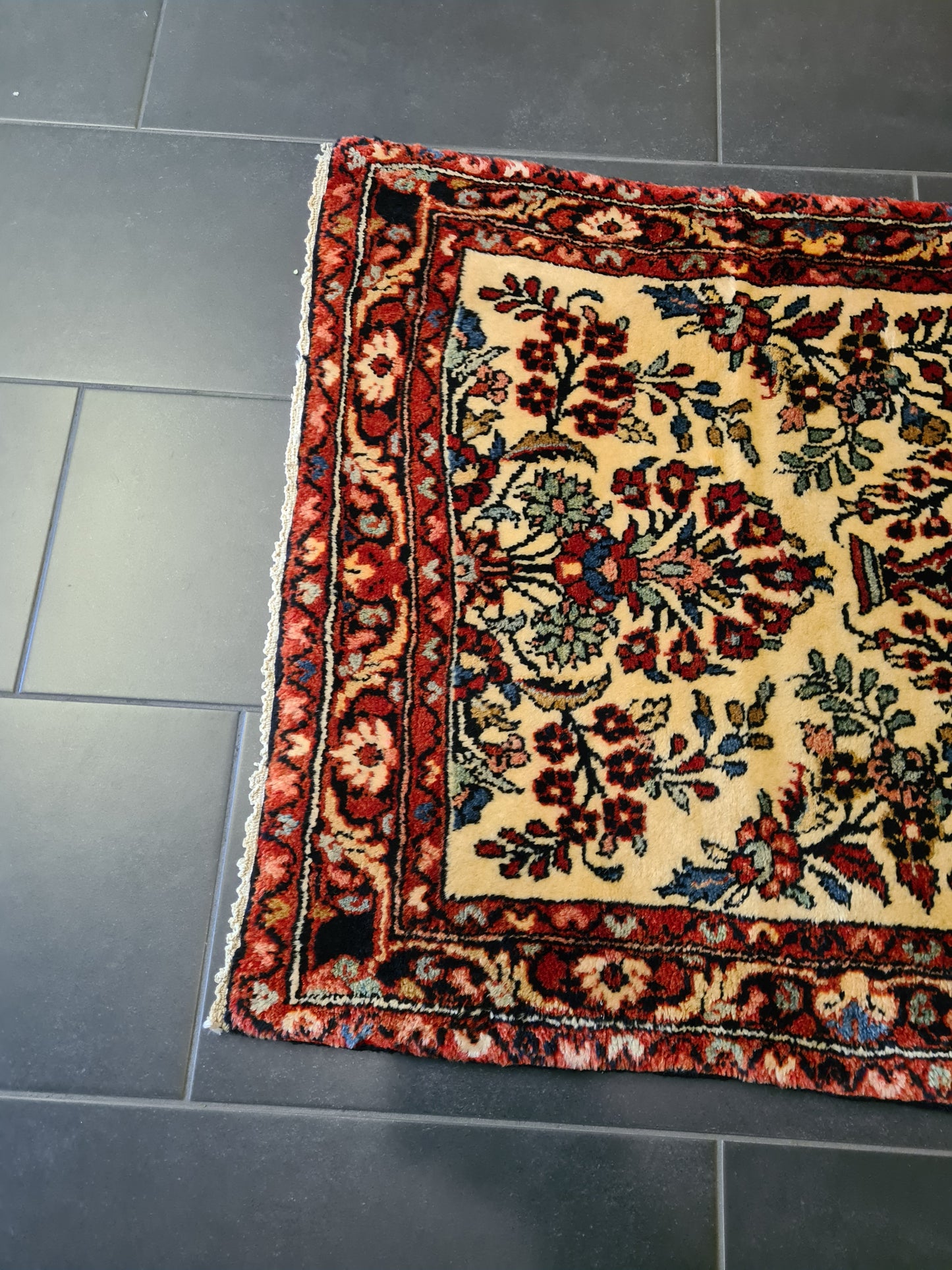 Perserteppich Orientteppich Handgeknüpfter Teppich Sarough 208x83cm