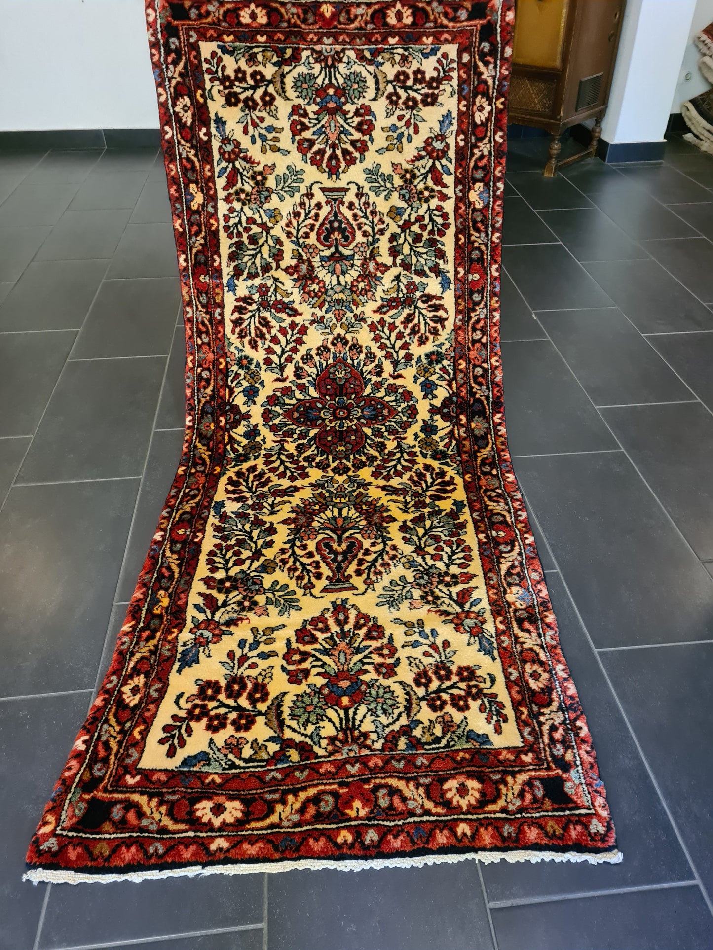 Perserteppich Orientteppich Handgeknüpfter Teppich Sarough 208x83cm