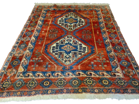 Antiker Handgeknüpfter Perserteppich Afshari Orientteppich 200x160cm