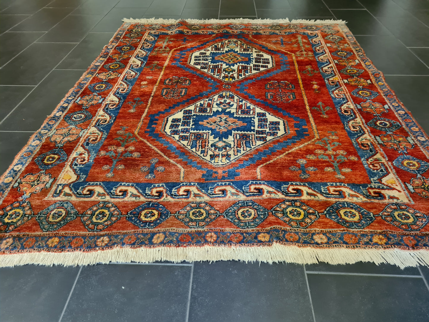 Antiker Handgeknüpfter Perserteppich Afshari Orientteppich 200x160cm
