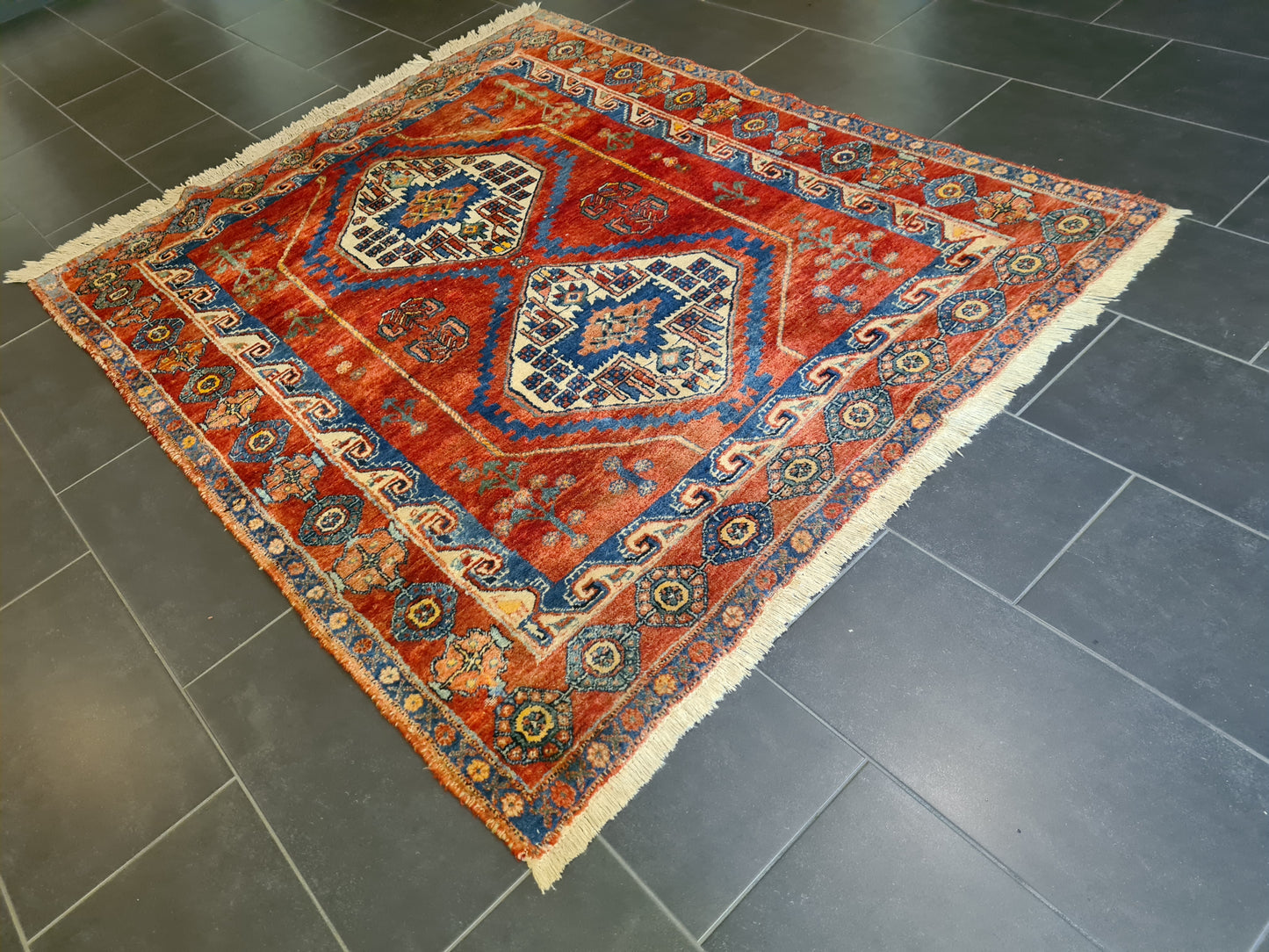 Antiker Handgeknüpfter Perserteppich Afshari Orientteppich 200x160cm