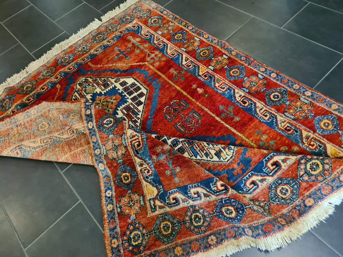 Antiker Handgeknüpfter Perserteppich Afshari Orientteppich 200x160cm