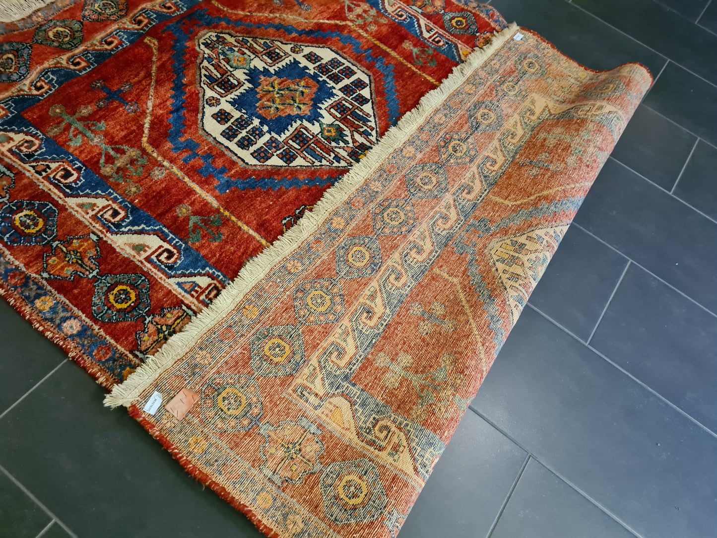 Antiker Handgeknüpfter Perserteppich Afshari Orientteppich 200x160cm