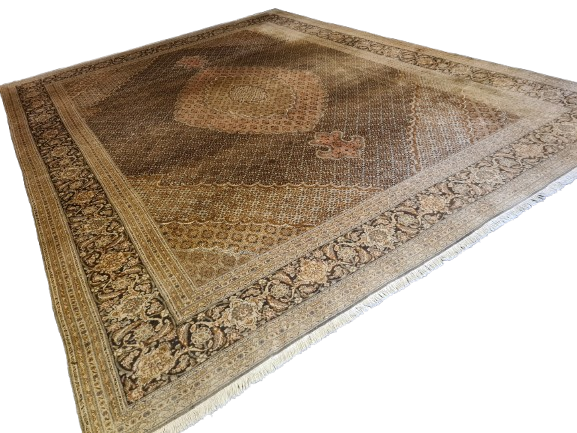 Perser Teppich Täbris Mahi Handgeknüpfter Seidenteppich 400x300cm