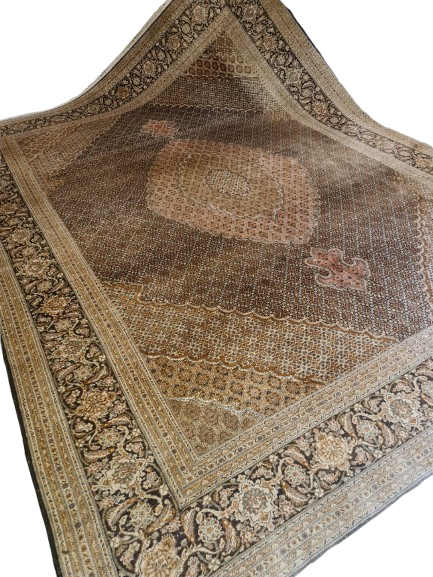 Perser Teppich Täbris Mahi Handgeknüpfter Seidenteppich 400x300cm