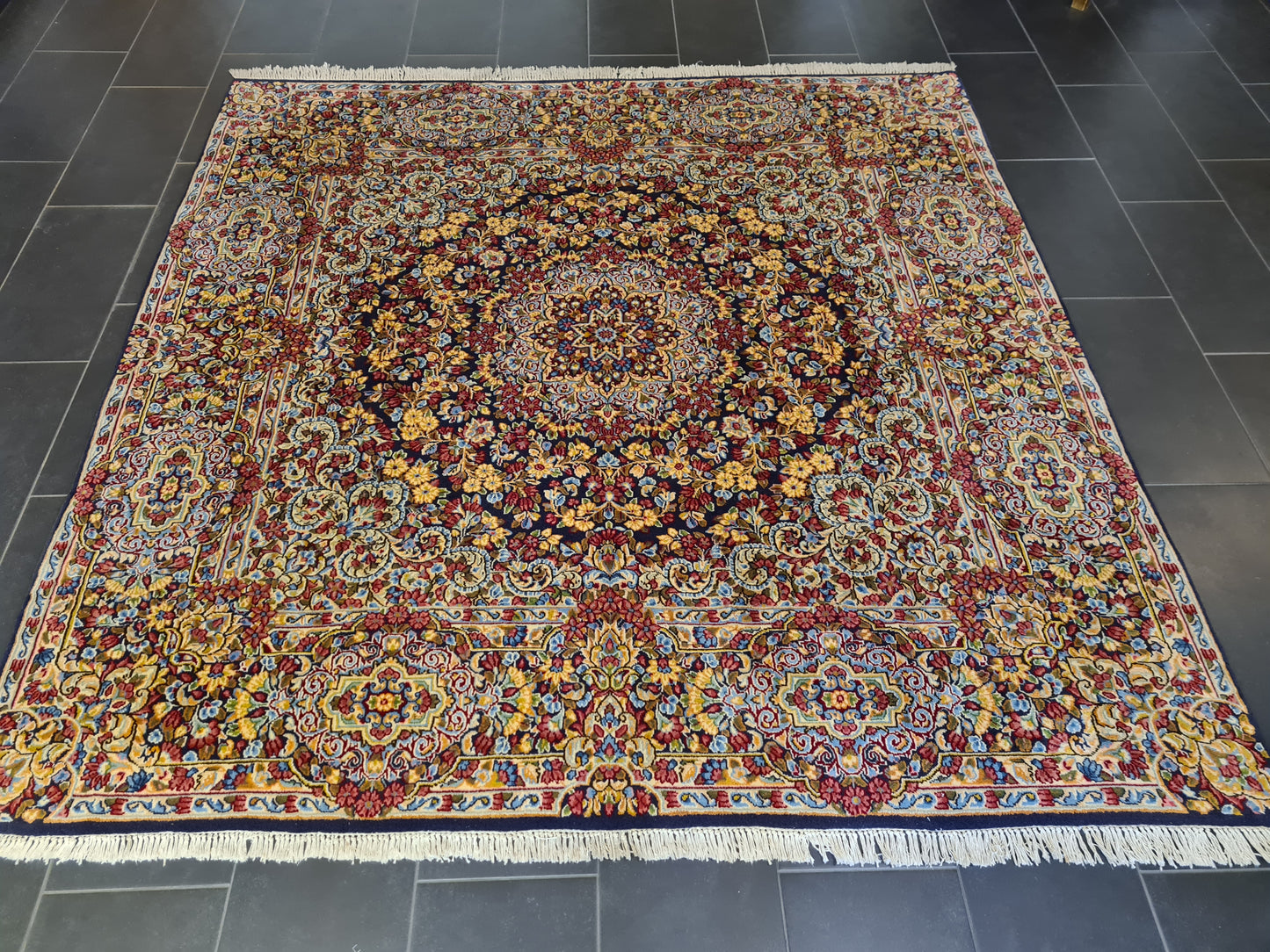 Perserteppich Orientteppich Handgeknüpfter Teppich Kirman 235x235cm
