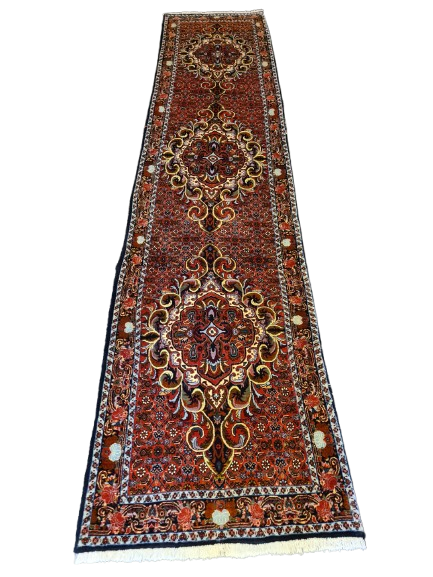 Perserteppich Orientteppich Handgeknüpfter Teppich Bidjar 350x81cm