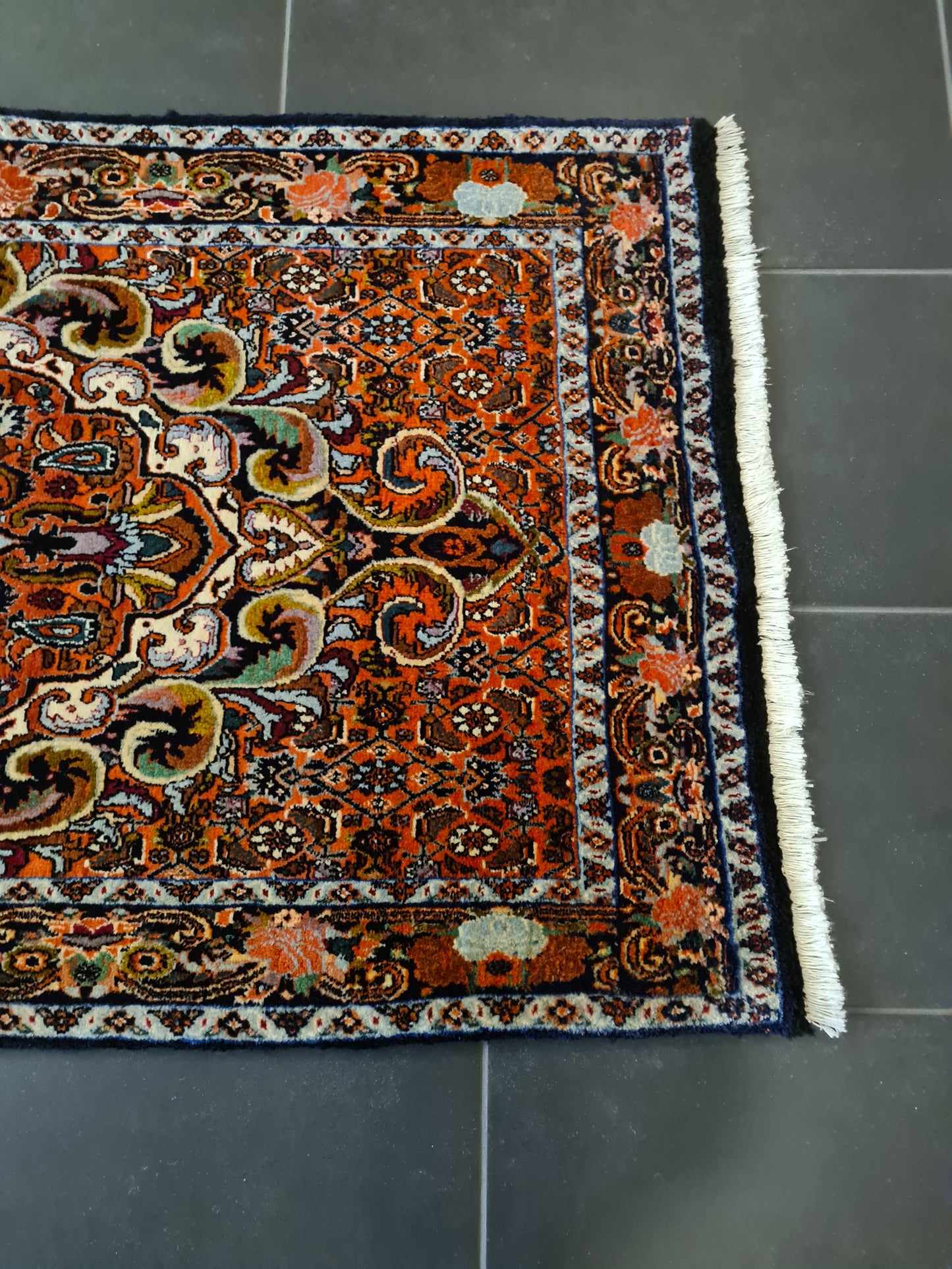 Perserteppich Orientteppich Handgeknüpfter Teppich Bidjar 350x81cm