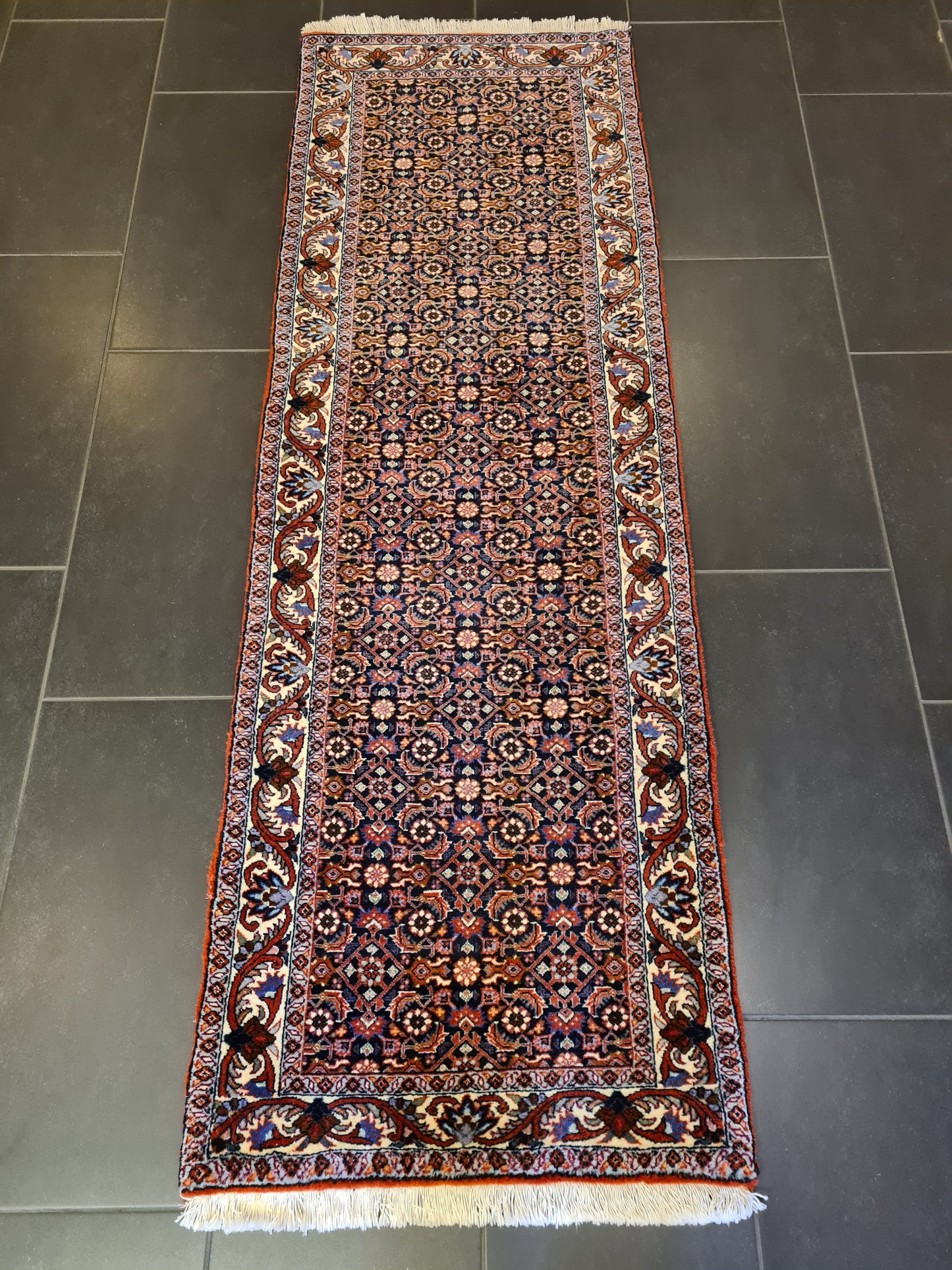 Perserteppich Orientteppich Handgeknüpfter Teppich Bidjar 193x65cm