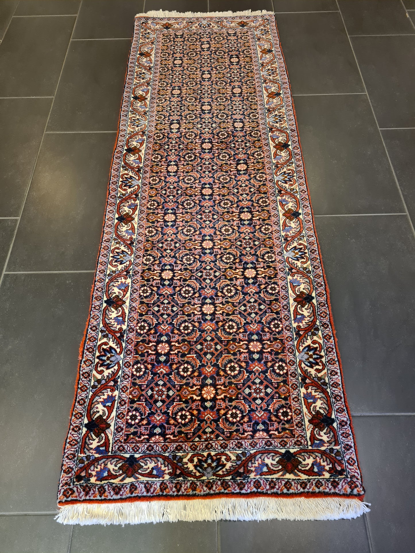Perserteppich Orientteppich Handgeknüpfter Teppich Bidjar 193x65cm