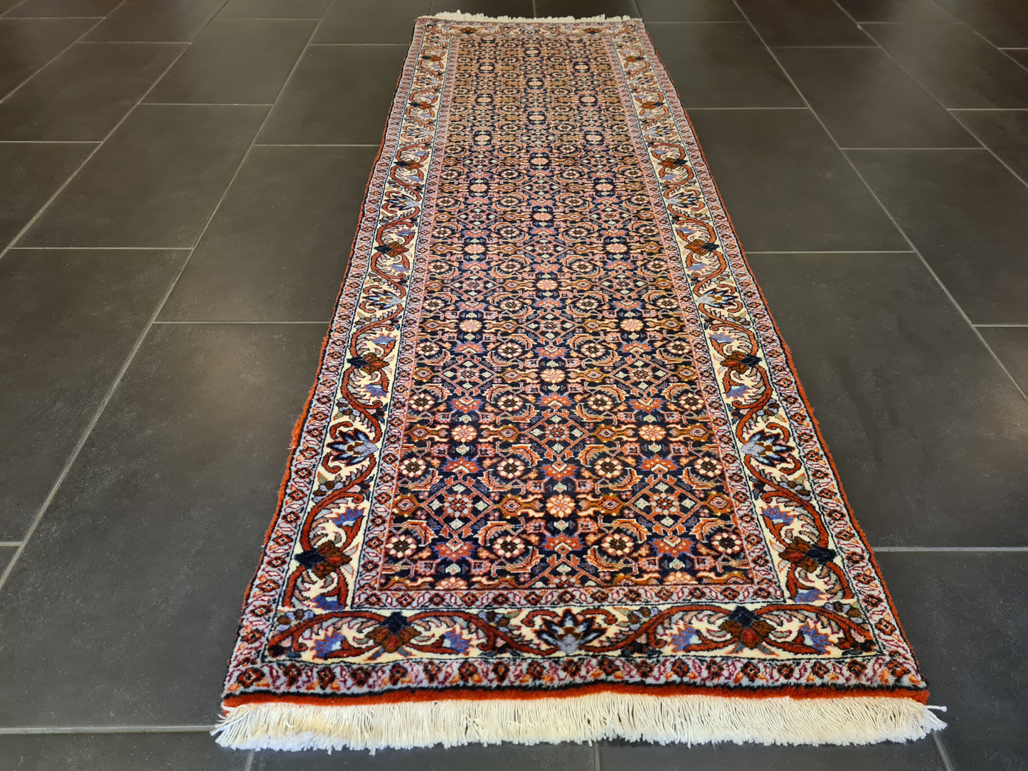 Perserteppich Orientteppich Handgeknüpfter Teppich Bidjar 193x65cm