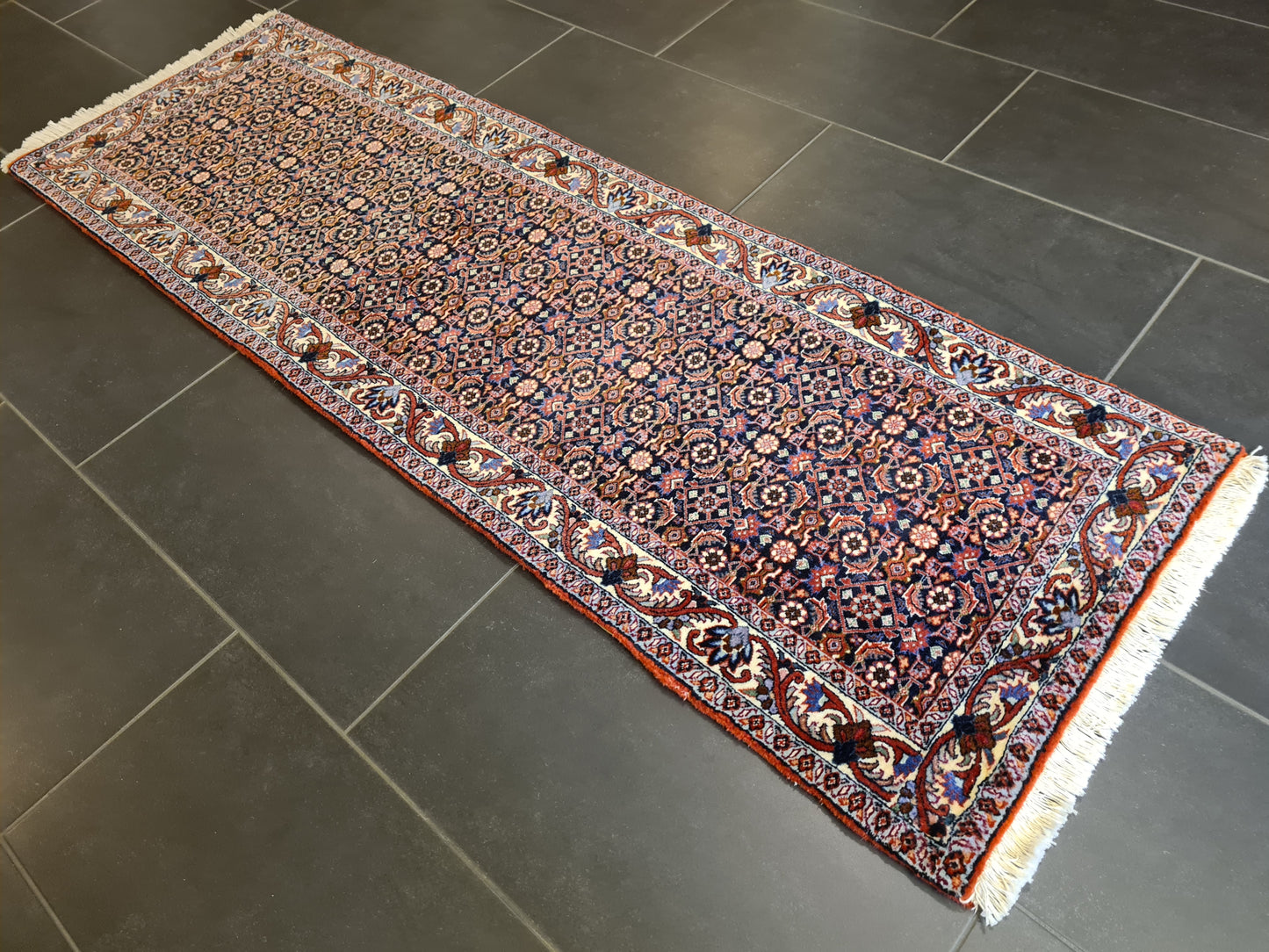 Perserteppich Orientteppich Handgeknüpfter Teppich Bidjar 193x65cm