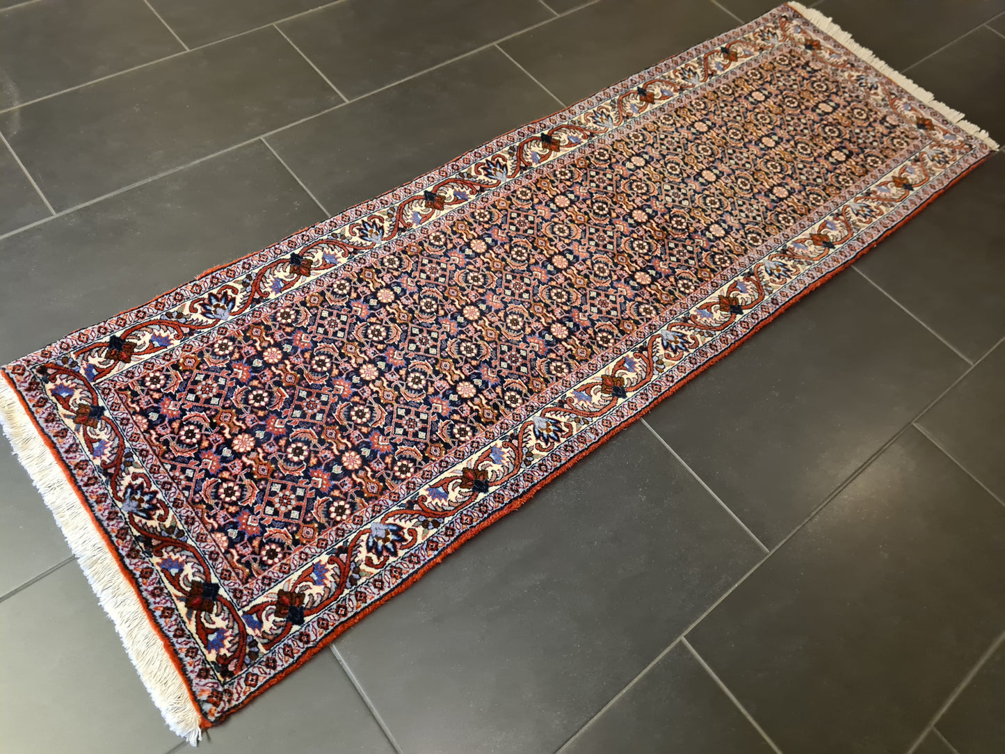 Perserteppich Orientteppich Handgeknüpfter Teppich Bidjar 193x65cm