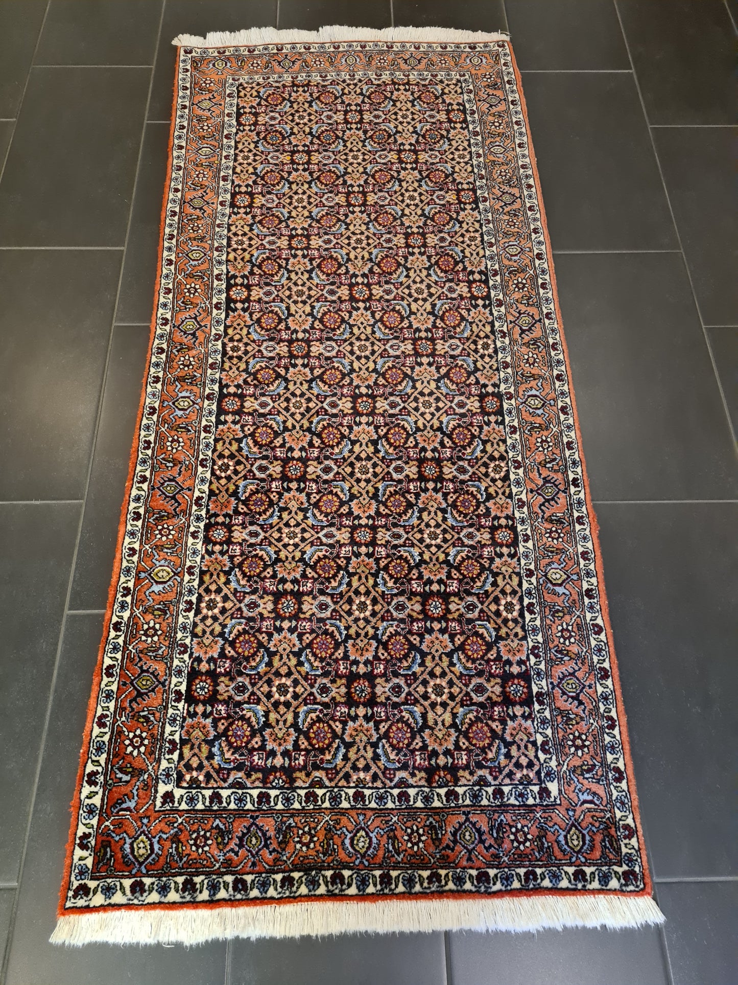 Perserteppich Orientteppich Handgeknüpfter Teppich Bidjar 193x84cm
