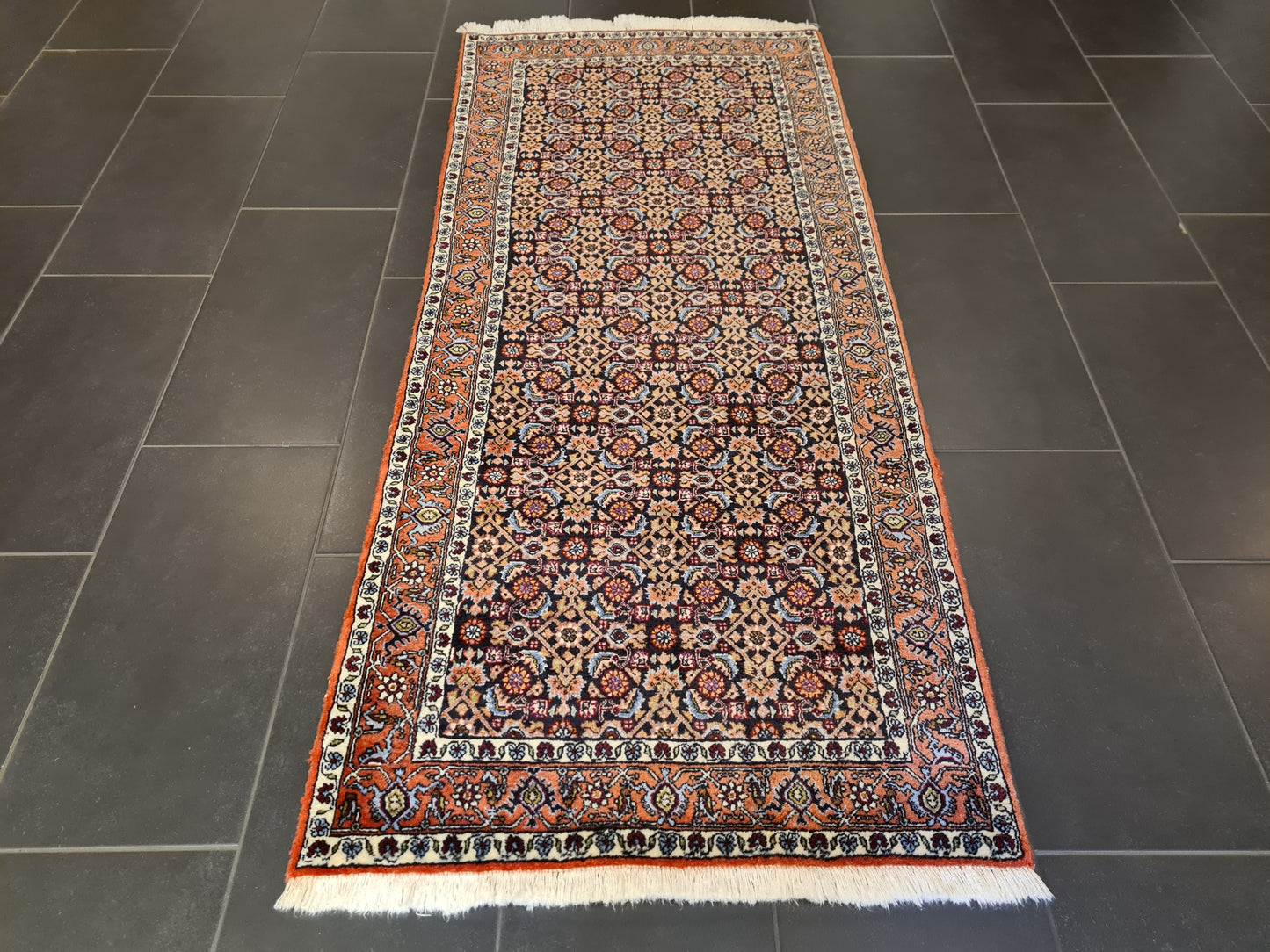 Perserteppich Orientteppich Handgeknüpfter Teppich Bidjar 193x84cm