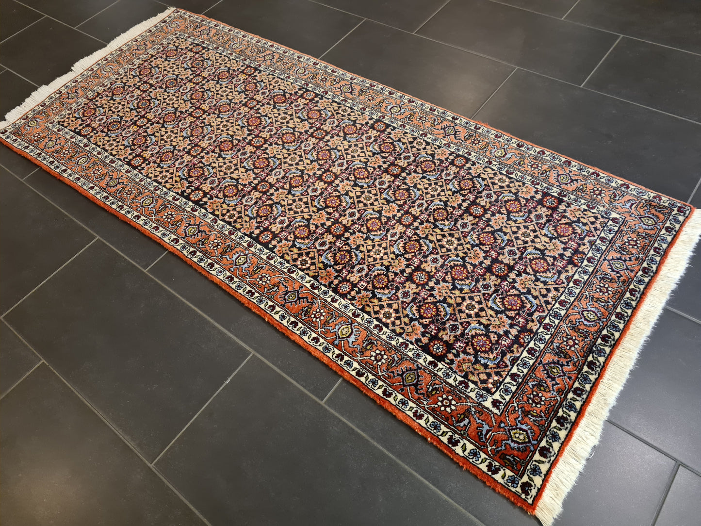 Perserteppich Orientteppich Handgeknüpfter Teppich Bidjar 193x84cm