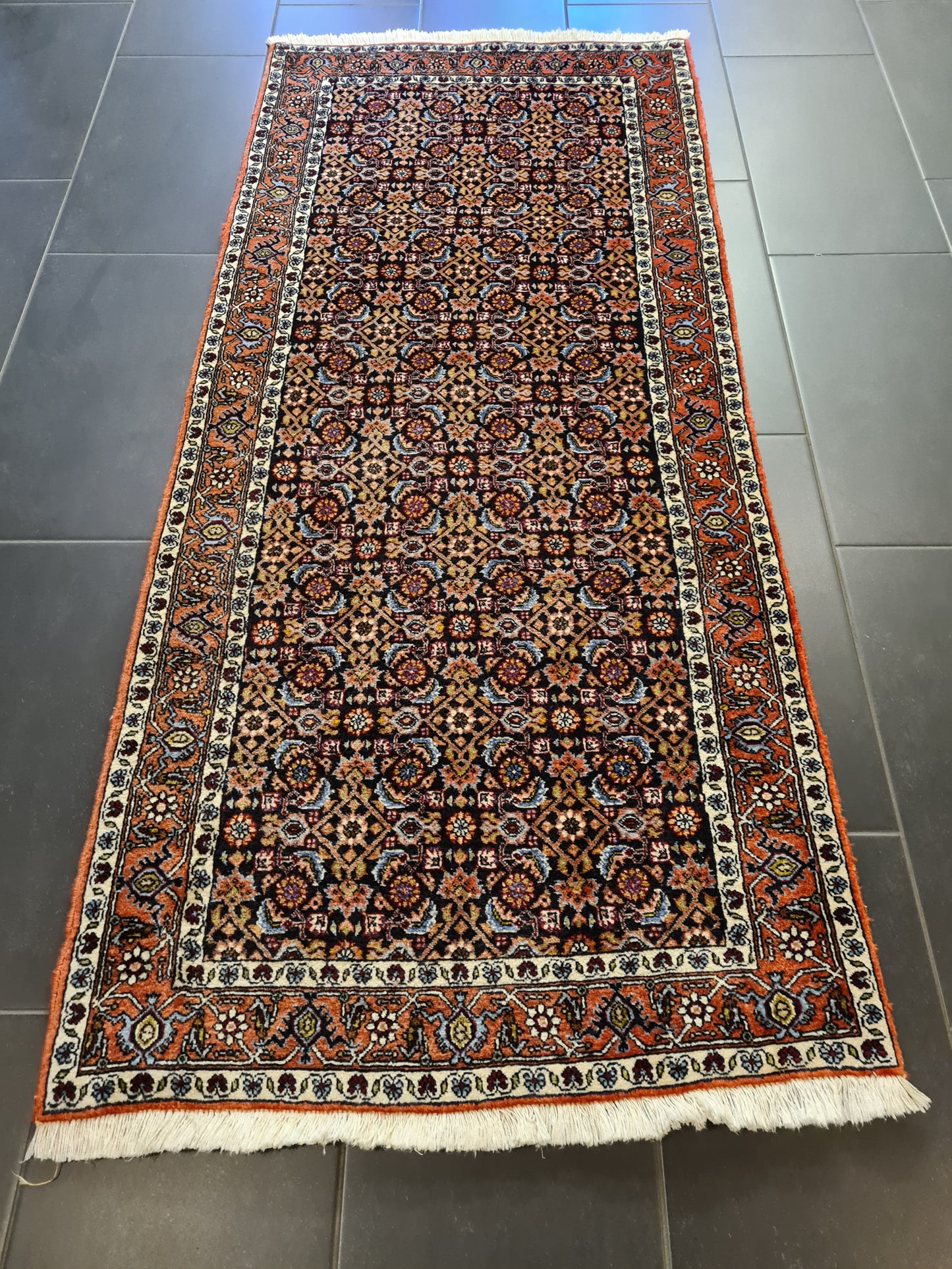 Perserteppich Orientteppich Handgeknüpfter Teppich Bidjar 193x84cm