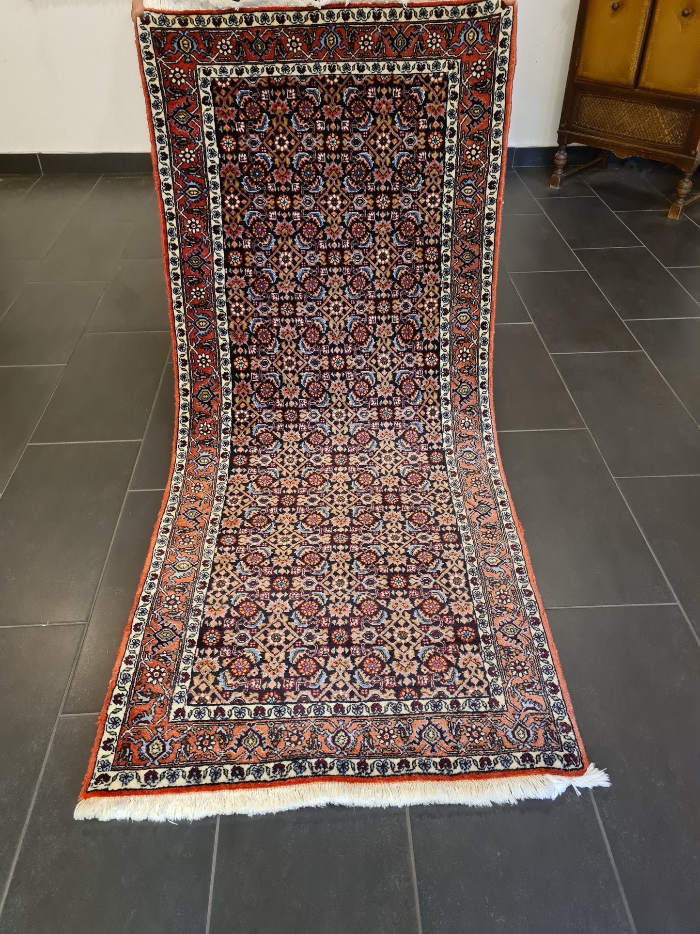 Perserteppich Orientteppich Handgeknüpfter Teppich Bidjar 193x84cm