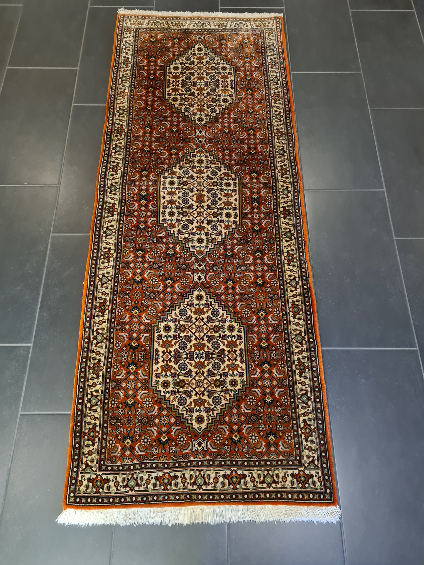 Perserteppich Orientteppich Handgeknüpfter Teppich Bidjar 198x75cm