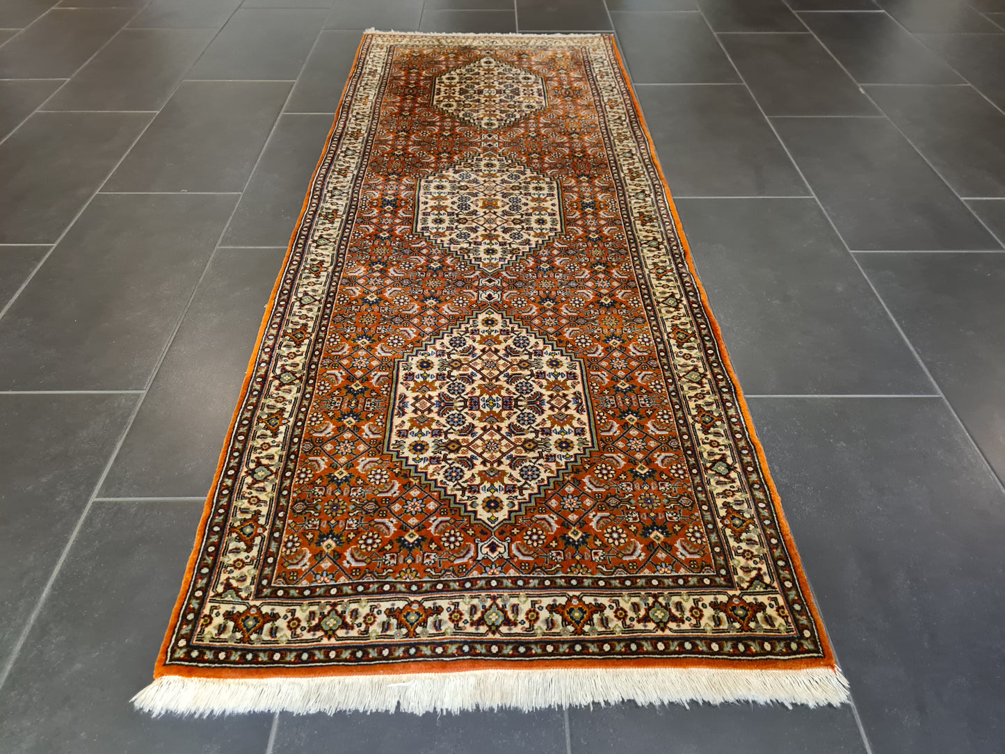 Perserteppich Orientteppich Handgeknüpfter Teppich Bidjar 198x75cm