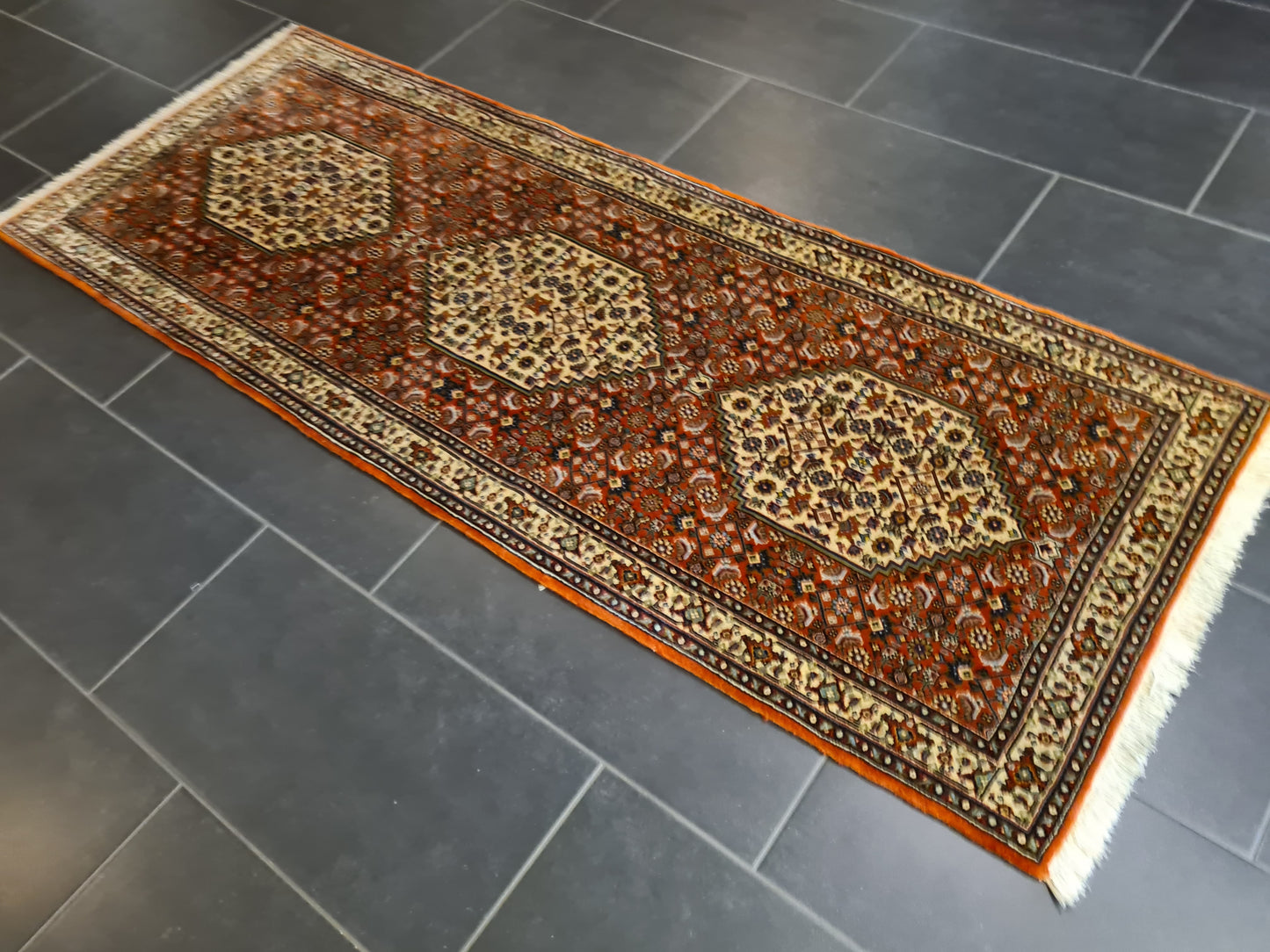 Perserteppich Orientteppich Handgeknüpfter Teppich Bidjar 198x75cm