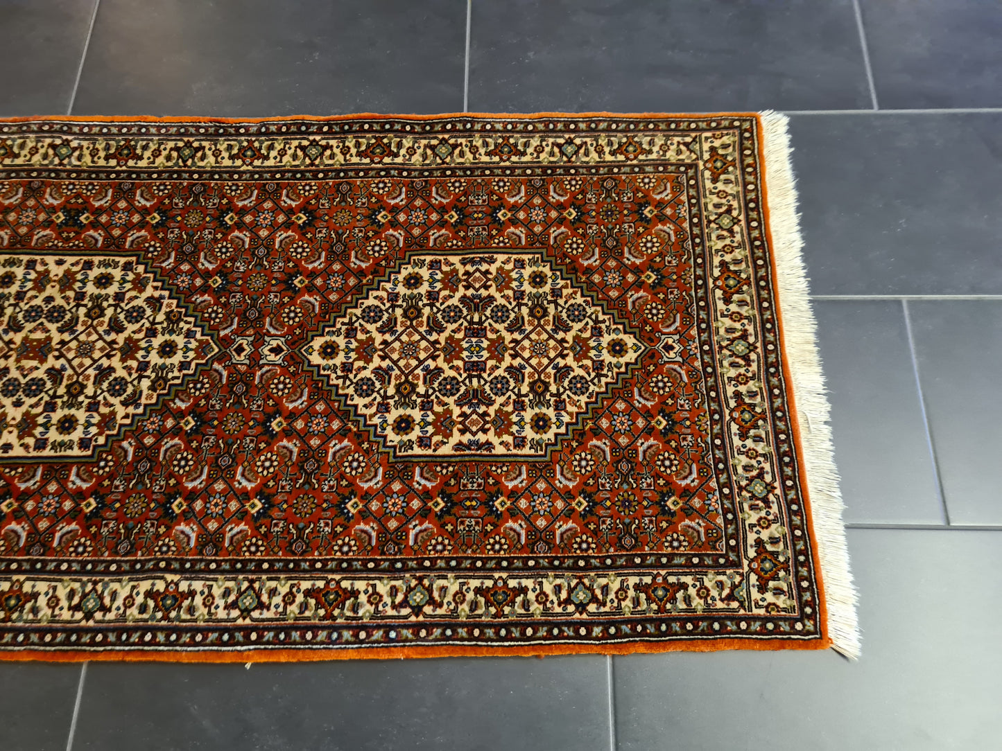 Perserteppich Orientteppich Handgeknüpfter Teppich Bidjar 198x75cm