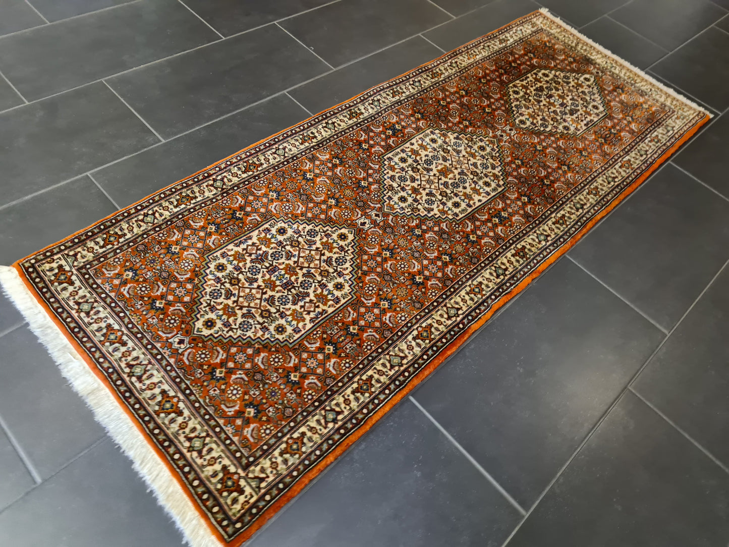 Perserteppich Orientteppich Handgeknüpfter Teppich Bidjar 198x75cm