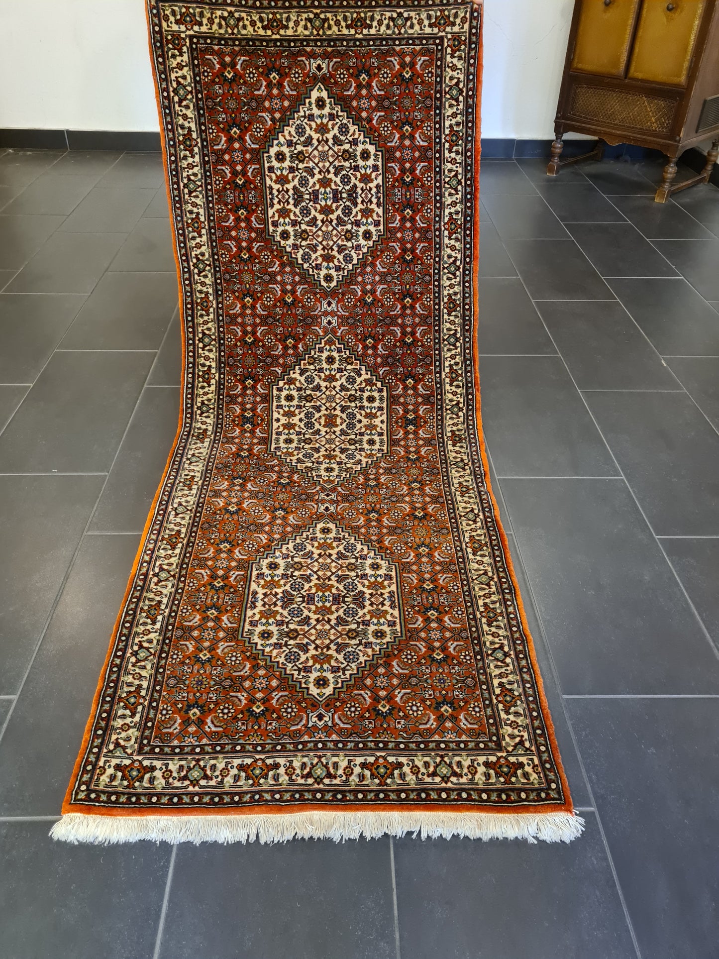 Perserteppich Orientteppich Handgeknüpfter Teppich Bidjar 198x75cm