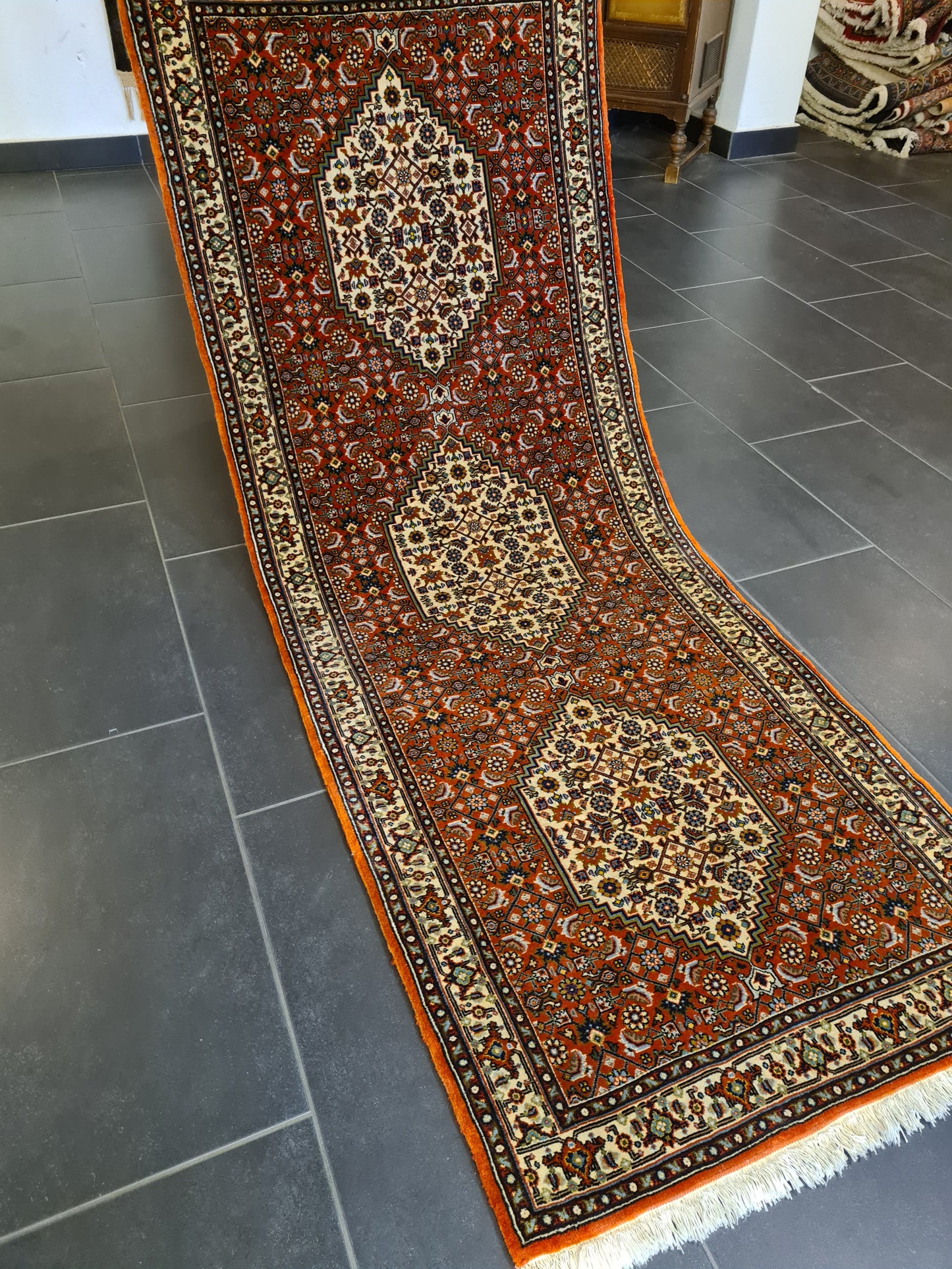 Perserteppich Orientteppich Handgeknüpfter Teppich Bidjar 198x75cm