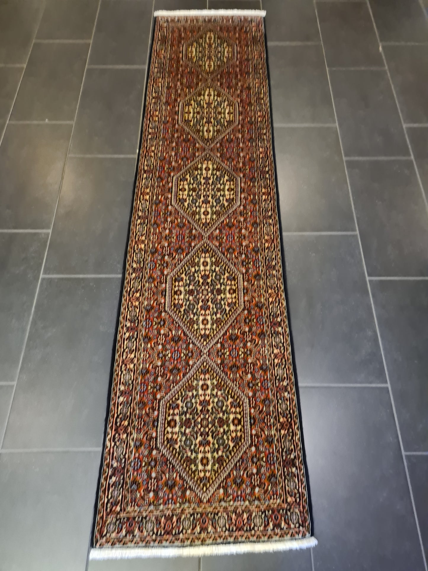 Perserteppich Orientteppich Handgeknüpfter Teppich Bidjar 250x60cm
