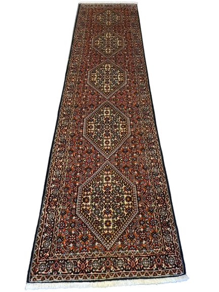 Perserteppich Orientteppich Handgeknüpfter Teppich Bidjar 250x60cm