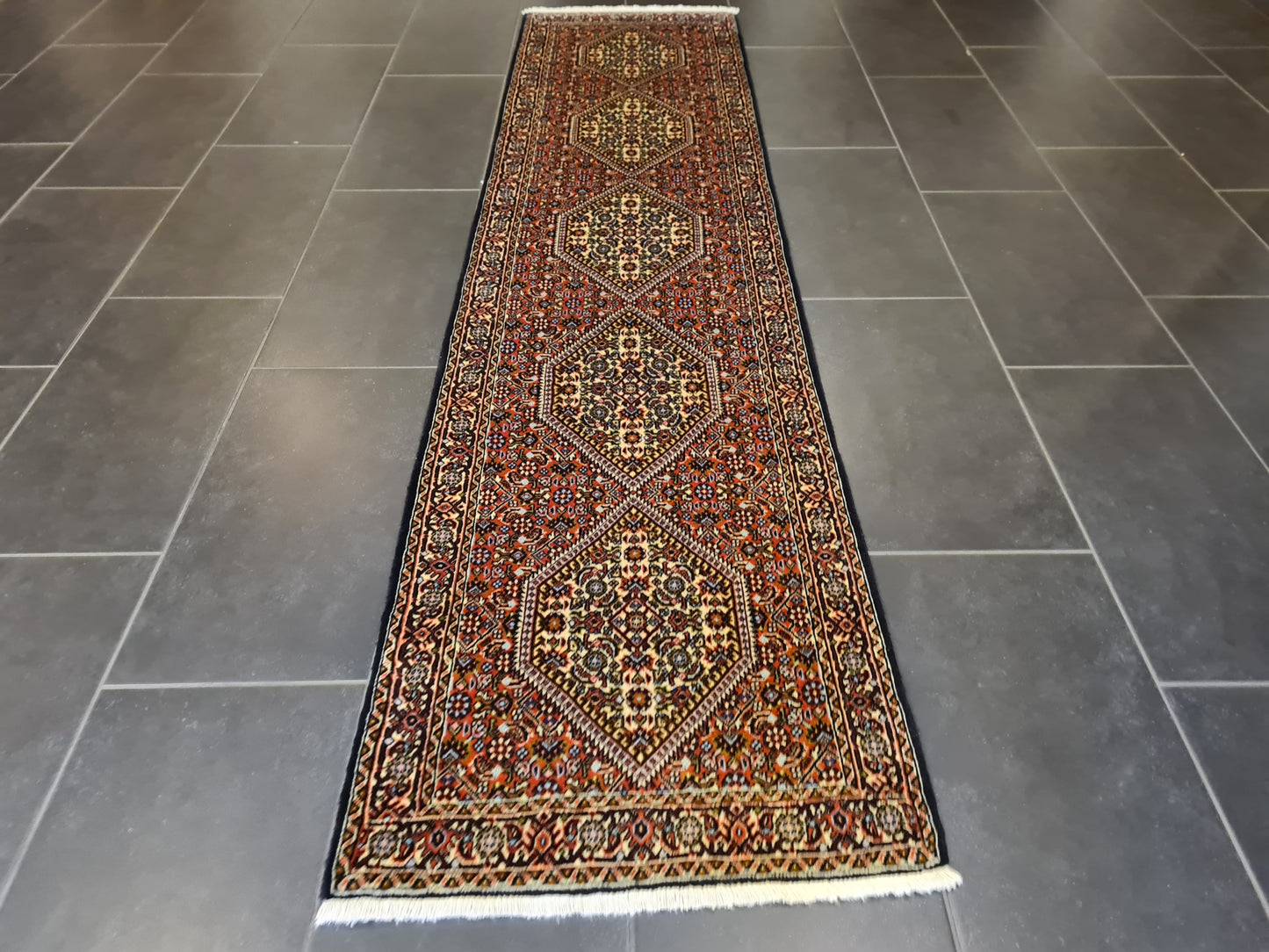 Perserteppich Orientteppich Handgeknüpfter Teppich Bidjar 250x60cm